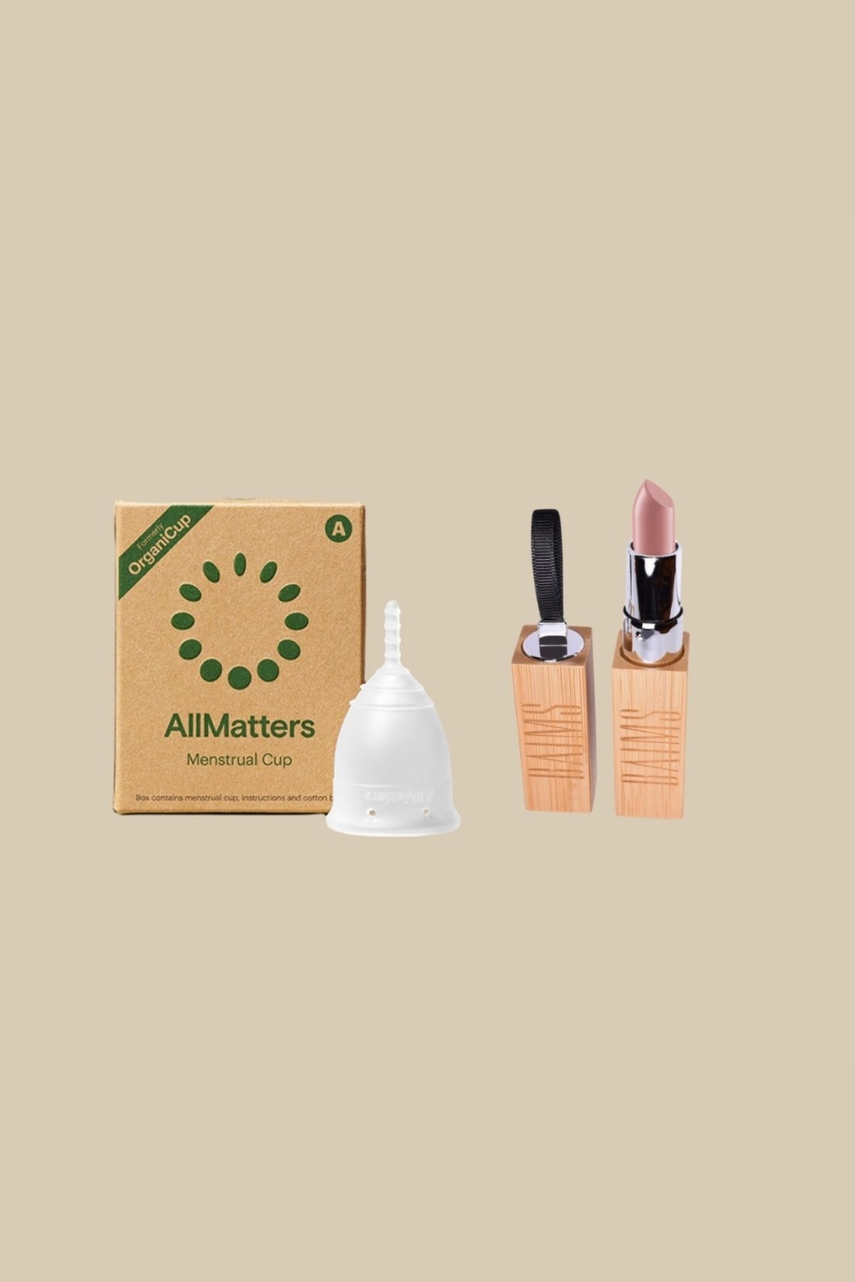 Allmatters Regl Kabı Model A ve Baims Lipstick Vegan Ruj