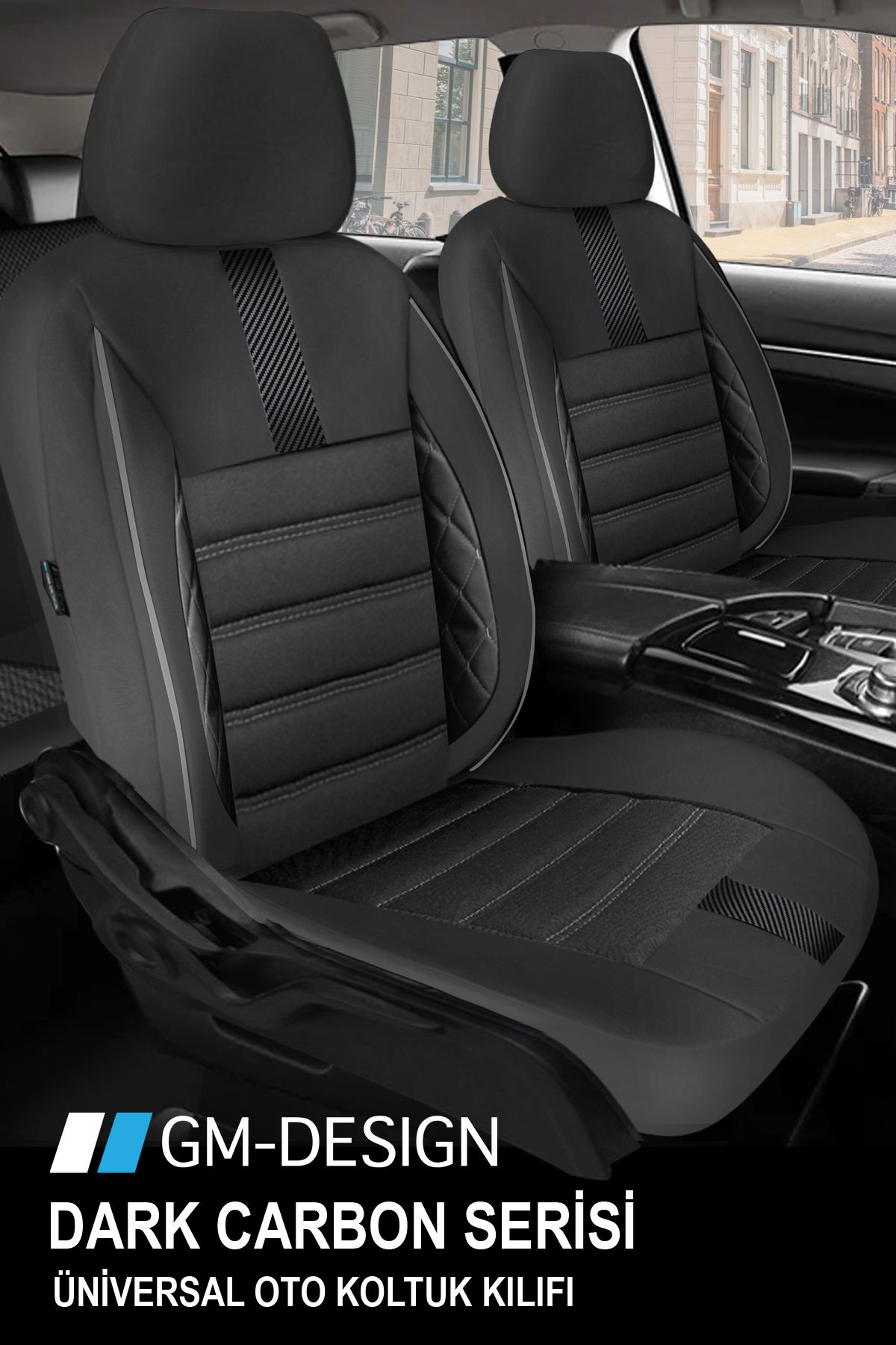 GM-DESIGN Dark Carbon Hyundai I20 2009-2014 Uyumlu Oto Koltuk Kılıfı