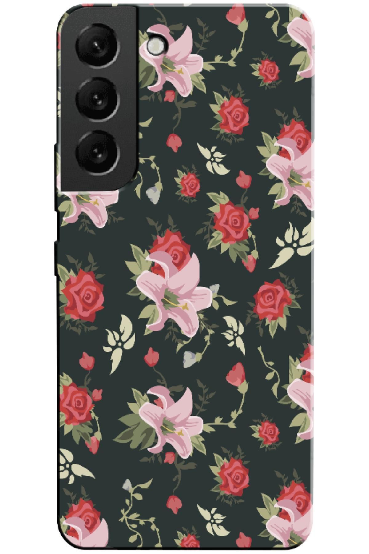 Zebana Samsung Galaxy S22 Plus Uyumlu Telefon Kılıfı Bahar Çiçekleri 1 Silikon Kılıf (BASKILI)