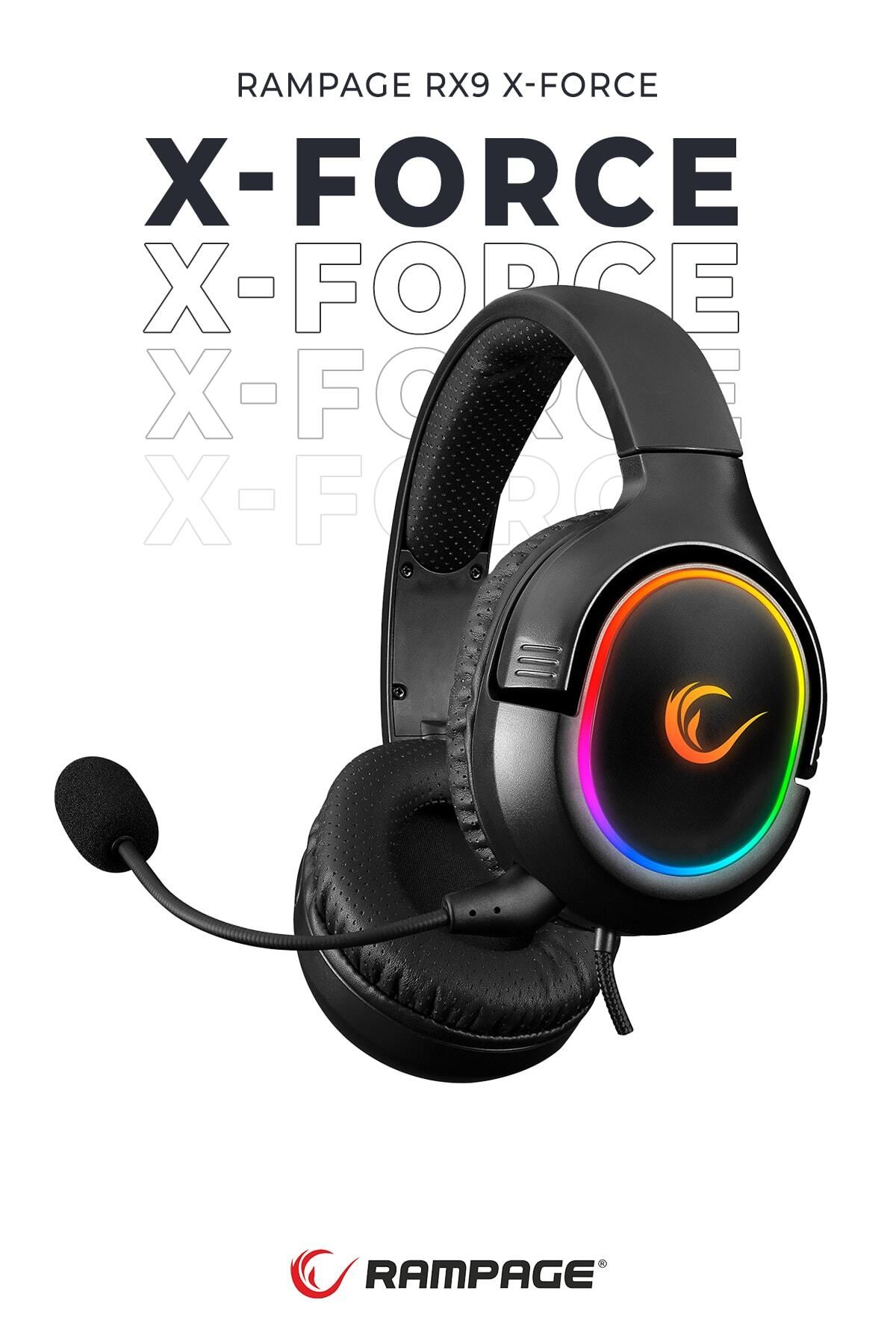 Rampage X-force Rgb Led 7.1 Çıkarılabilir Mikrofonlu Gaming Oyuncu Kulaklığı Profesyonel Kulaklık
