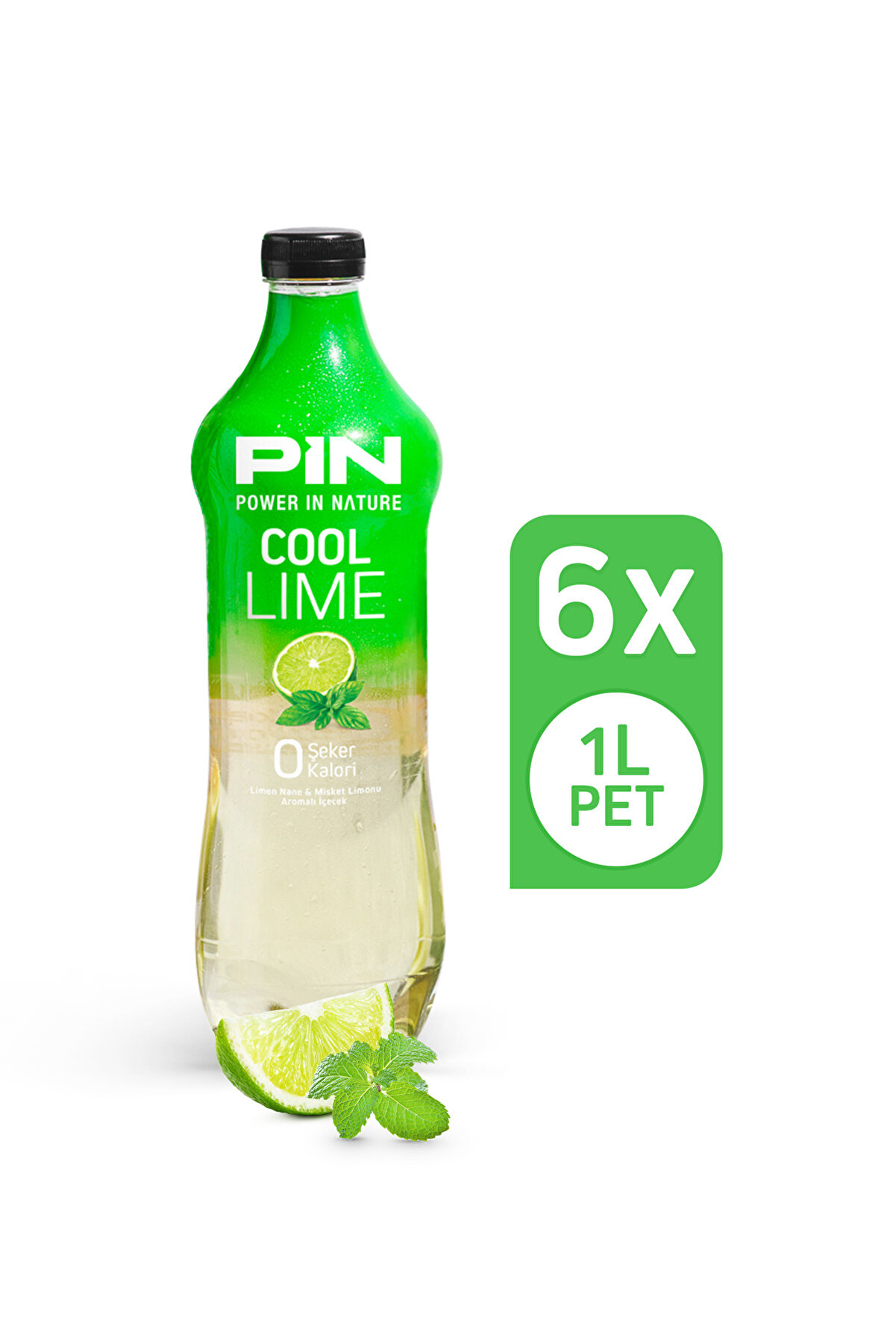 Pin Cool Lime - Şekersiz & Kalorisiz 1 Litre X 6 Adet