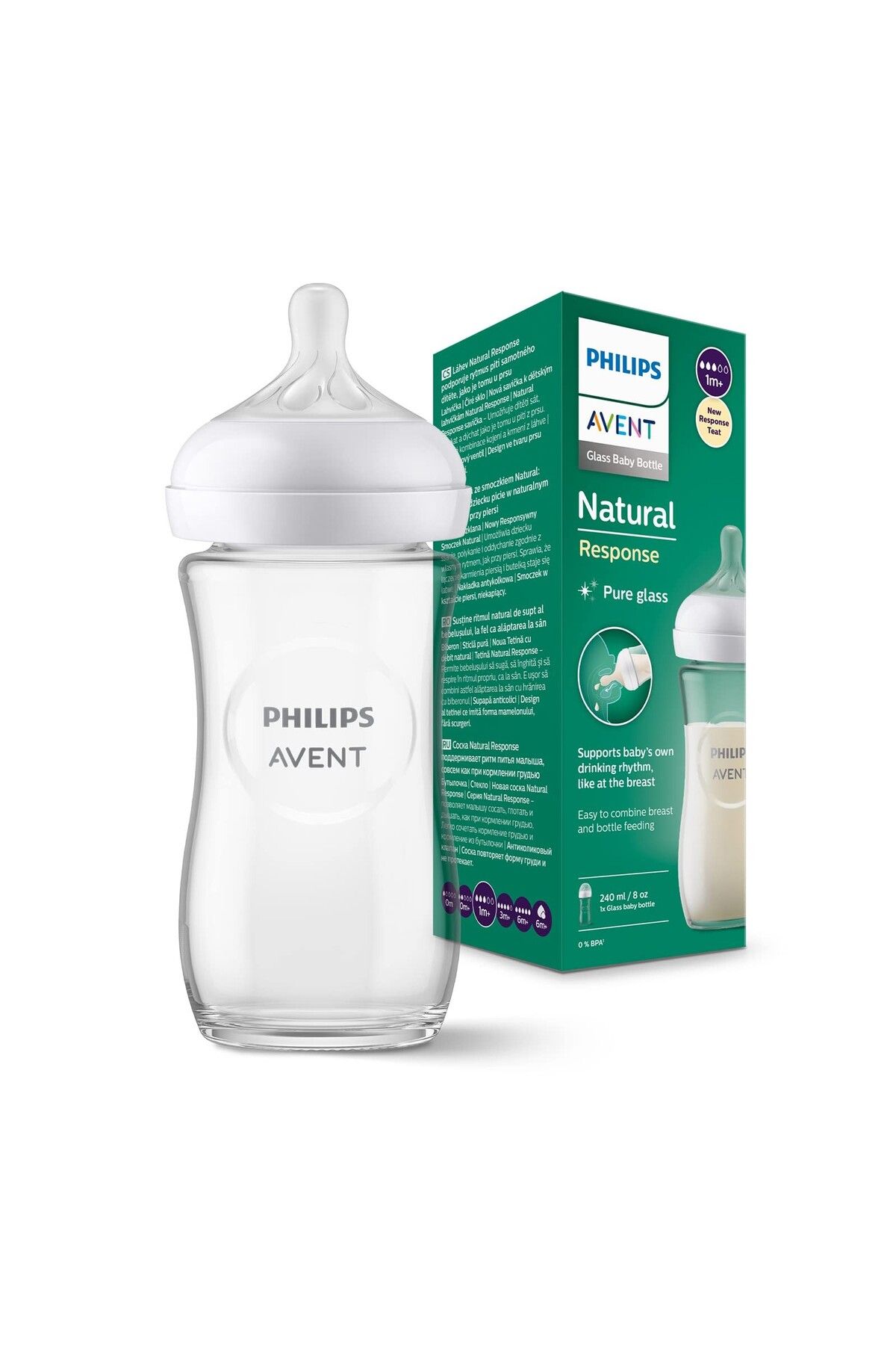 Philips Avent Natural Response Cam Biberon 1 Ay+ 240 ml, Tepkili Biberon Emziği SCY933/01