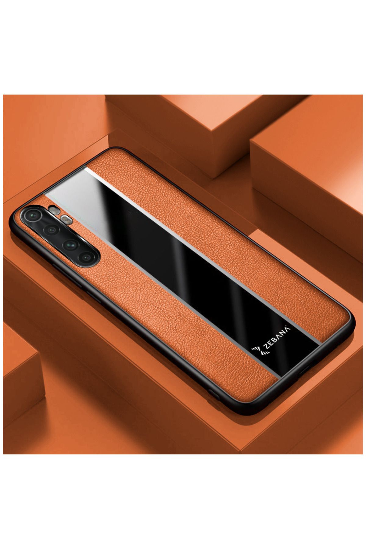 Dara Aksesuar Xiaomi Mi Note 10 Uyumlu Kılıf Zebana Premium Deri Kılıf Kahverengi