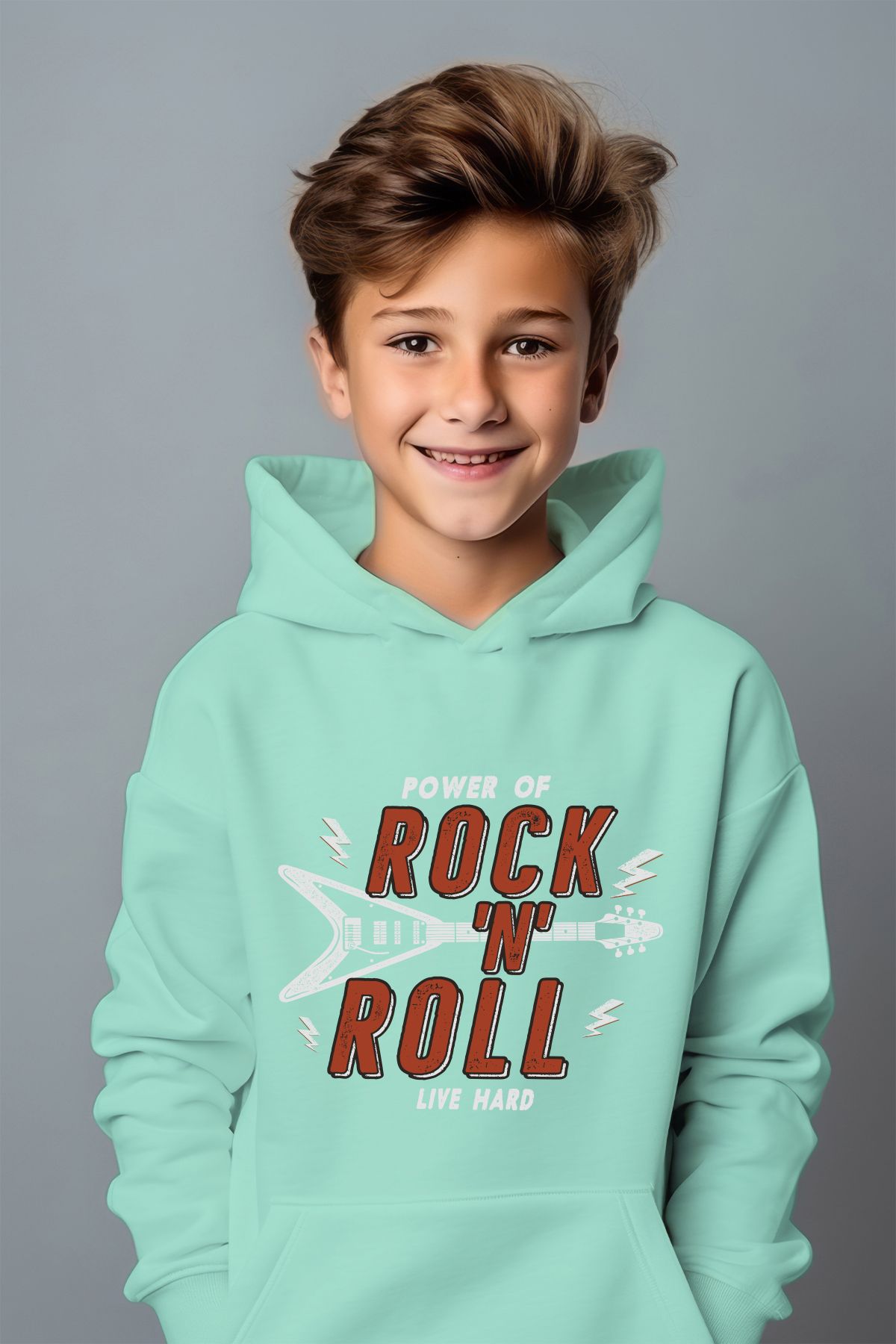 ADABEBEK Rock'N Roll Tarz Rahat Kesim Oversize Sweatshirt