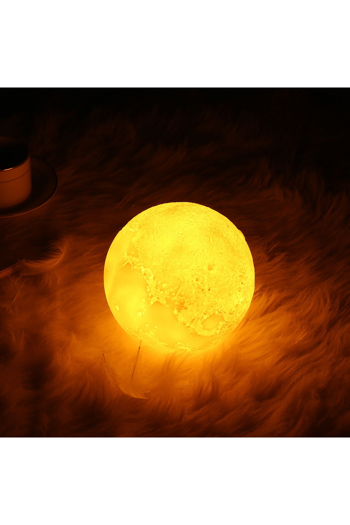 Piİthalat Gün Işığı 3D Ay Gece Lambası Dekoratif Küre Led Başucu Lambası
