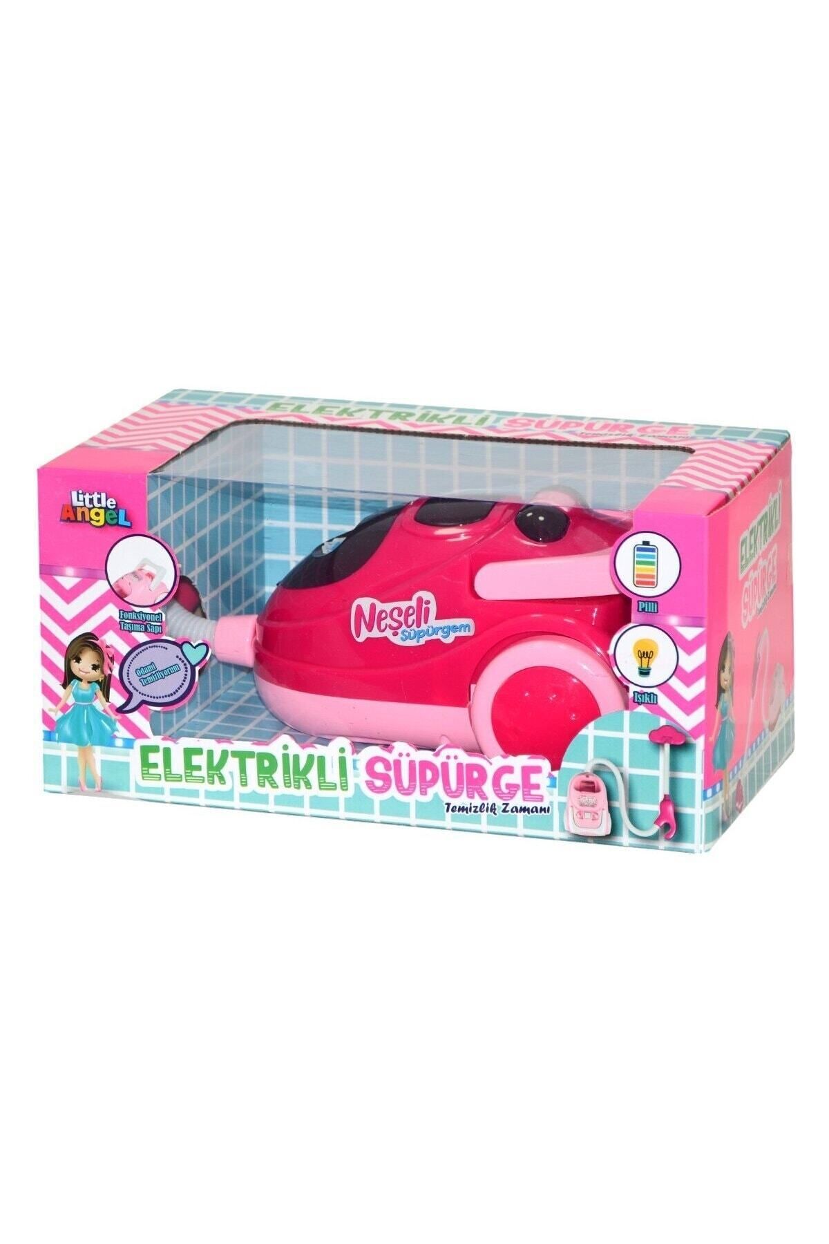 Can Ali Toys Çocuk Pembe Gerçekçi Eğlenceli Elektrik Süpürgesi