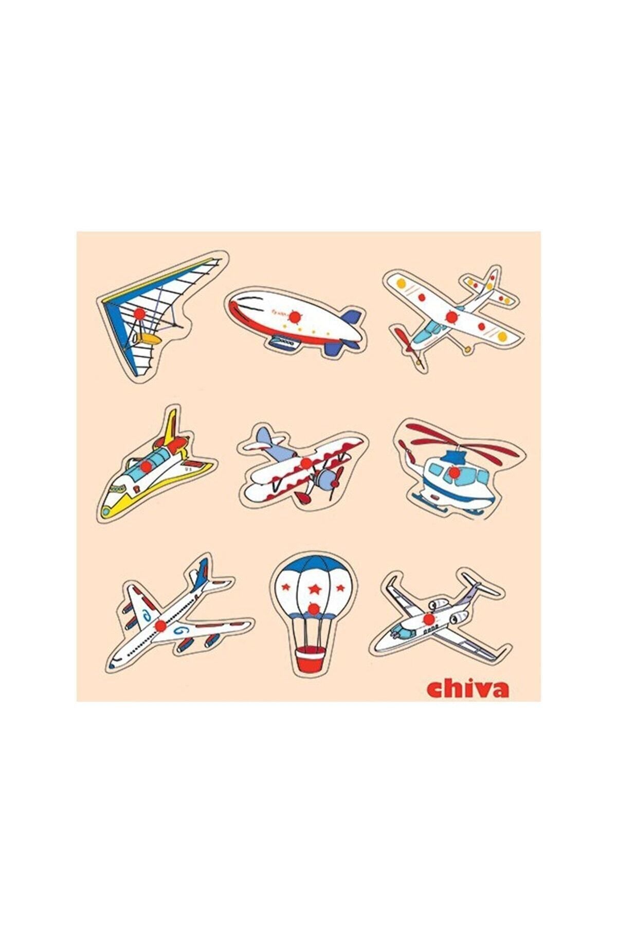 Can Ali Toys 1003-cs Chiva Hava Taşıtları Ahşap Puzzle