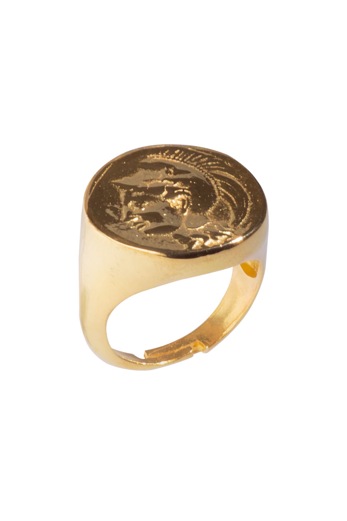 Lucente Jewellery Şövalye Altın Kaplama Ayarlanabilir 925 Ayar Gümüş Yüzük