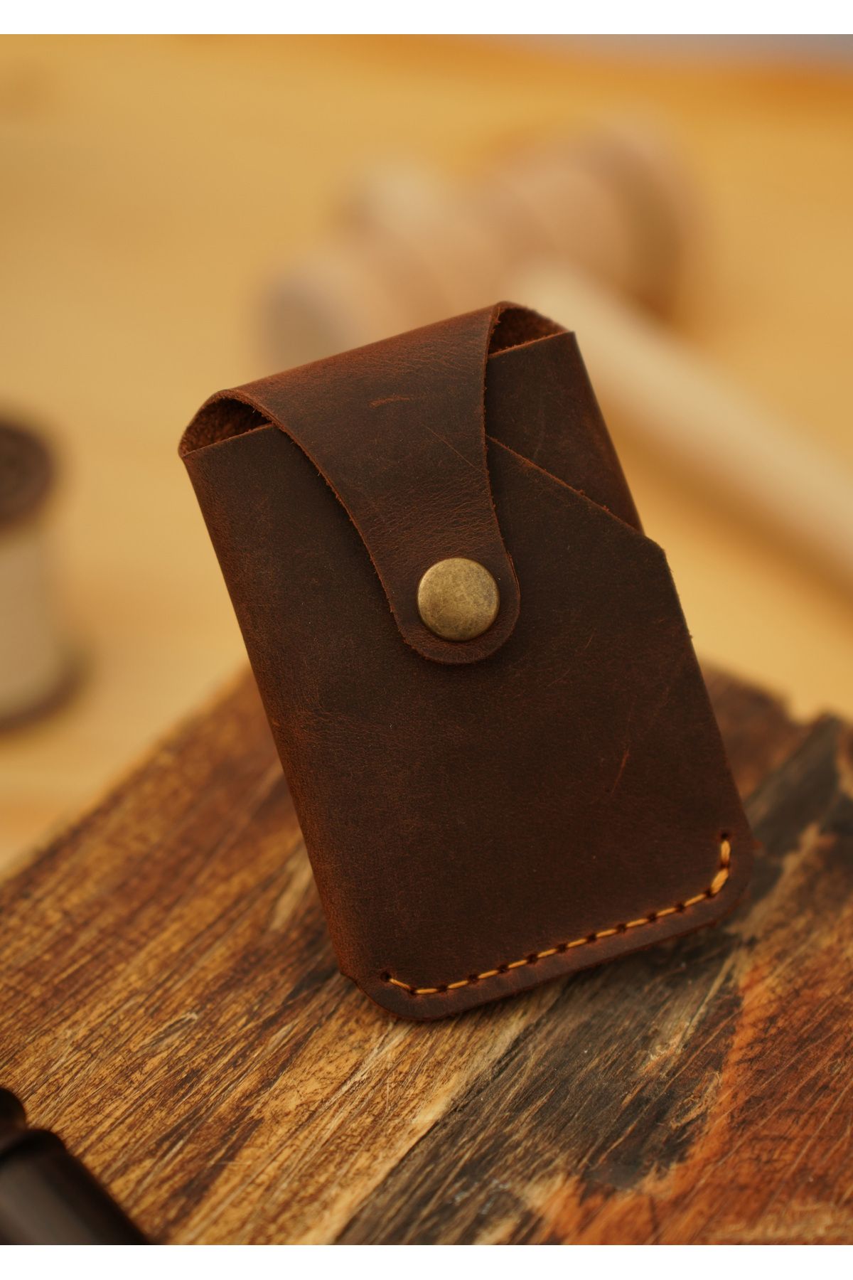 Atölye Çınar Leather Handmade El Yapımı Hakiki Deri Kartlık Isme Özel