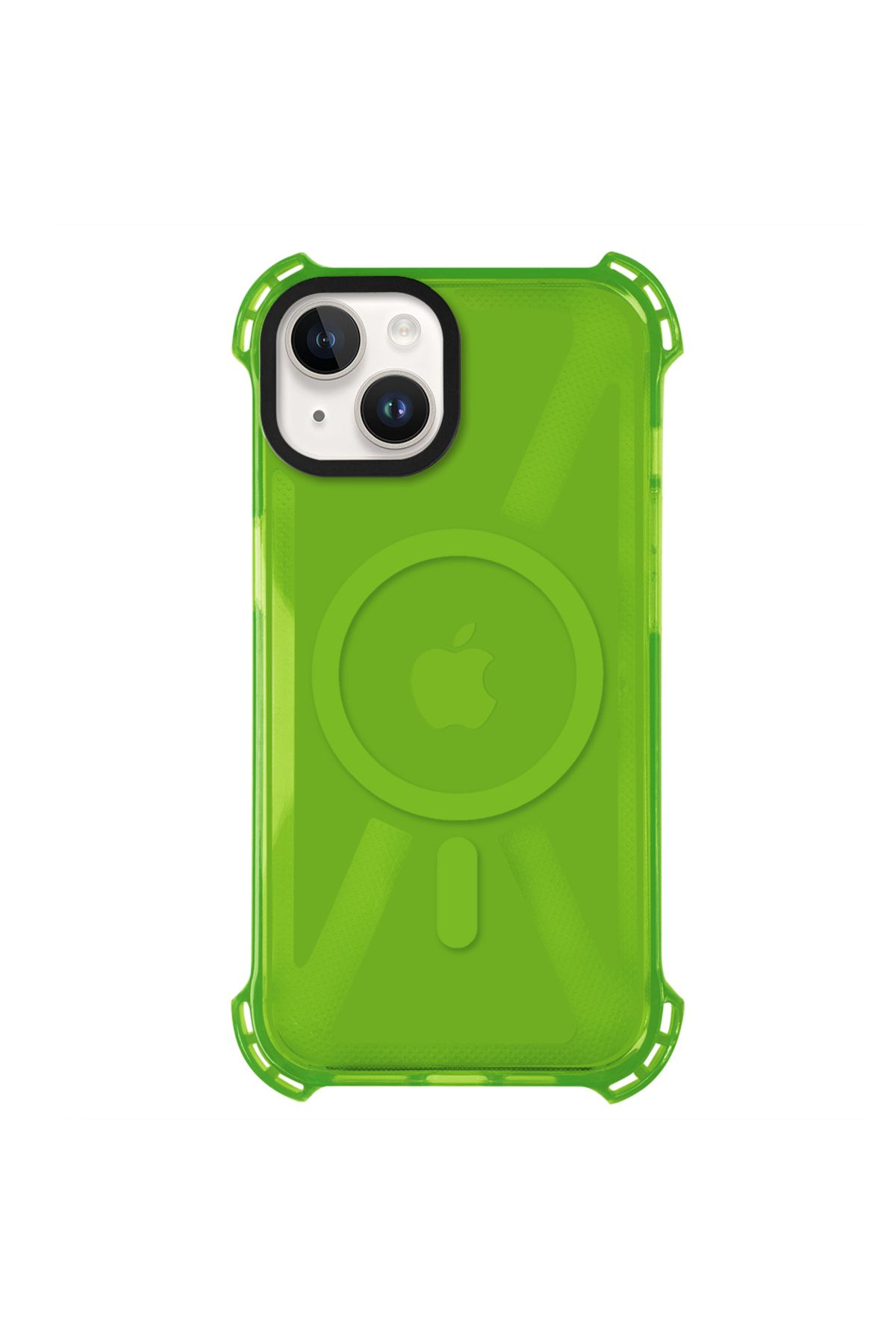 Casen iPhone 13 Magsafe Kablosuz Şarj Özellikli Mıknatıslı Transparan Şeffaf Yeşil Renkli Kılıf