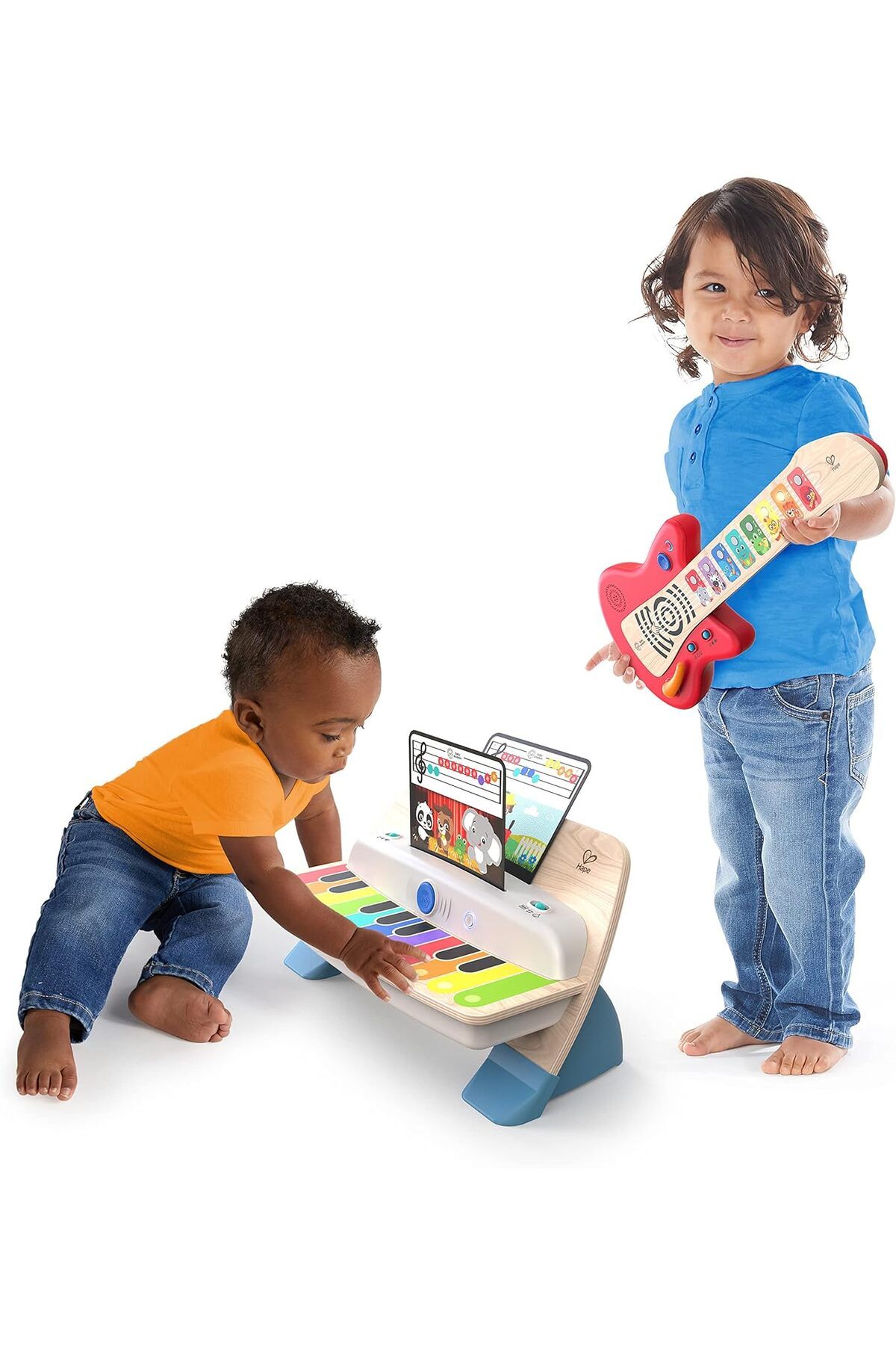Baby Einstein Tune Piyano ve Gitar Paketi, Güvenli Kablosuz Ahşap Müzikli Bebek Oyuncakları