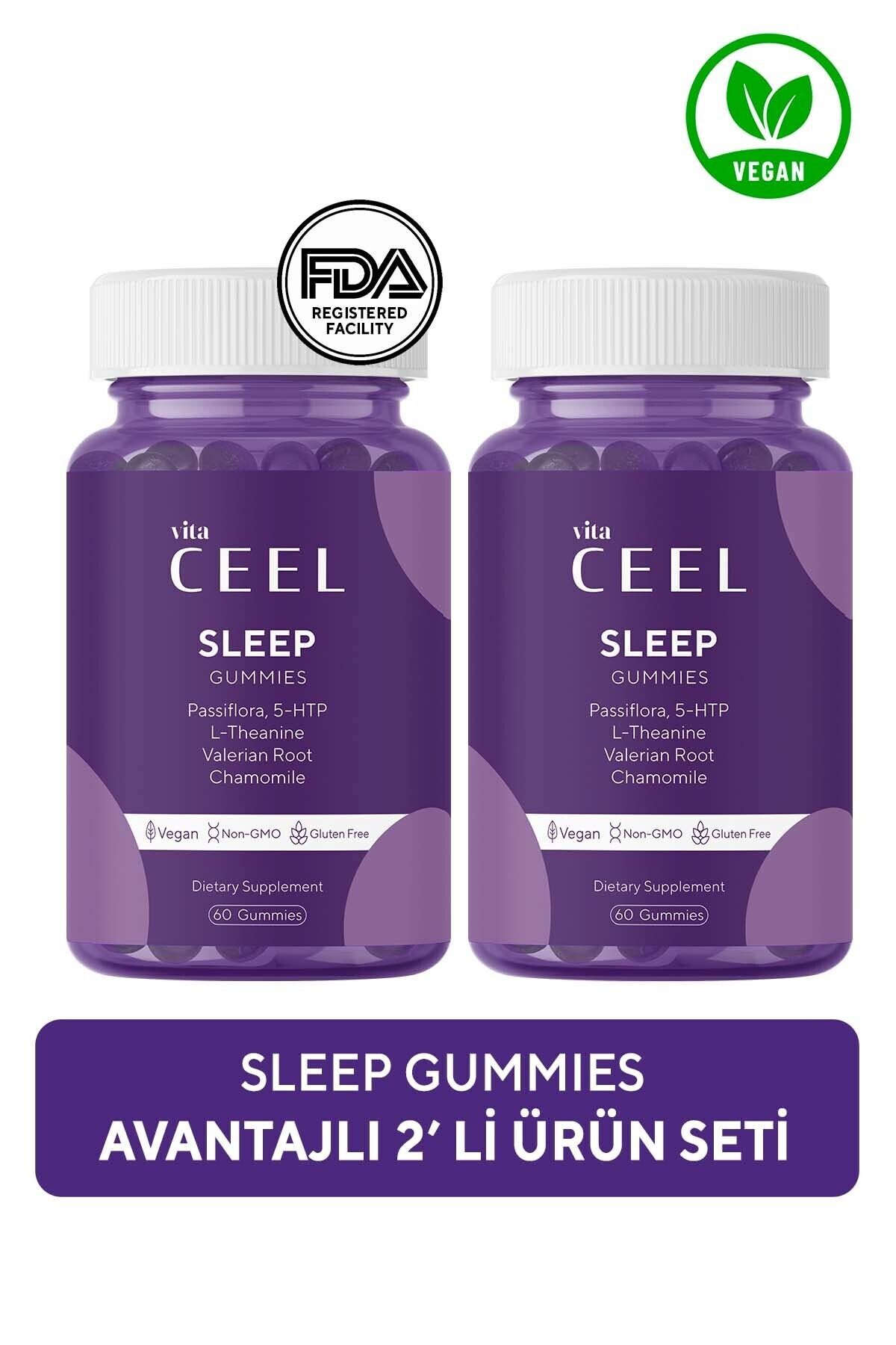 Vita Ceel 2'li Vegan Uyku Döngüsüne Yardımcı Vegan Sleep Gummy Vitamin Passiflora, Vitamin B6, L-theanie