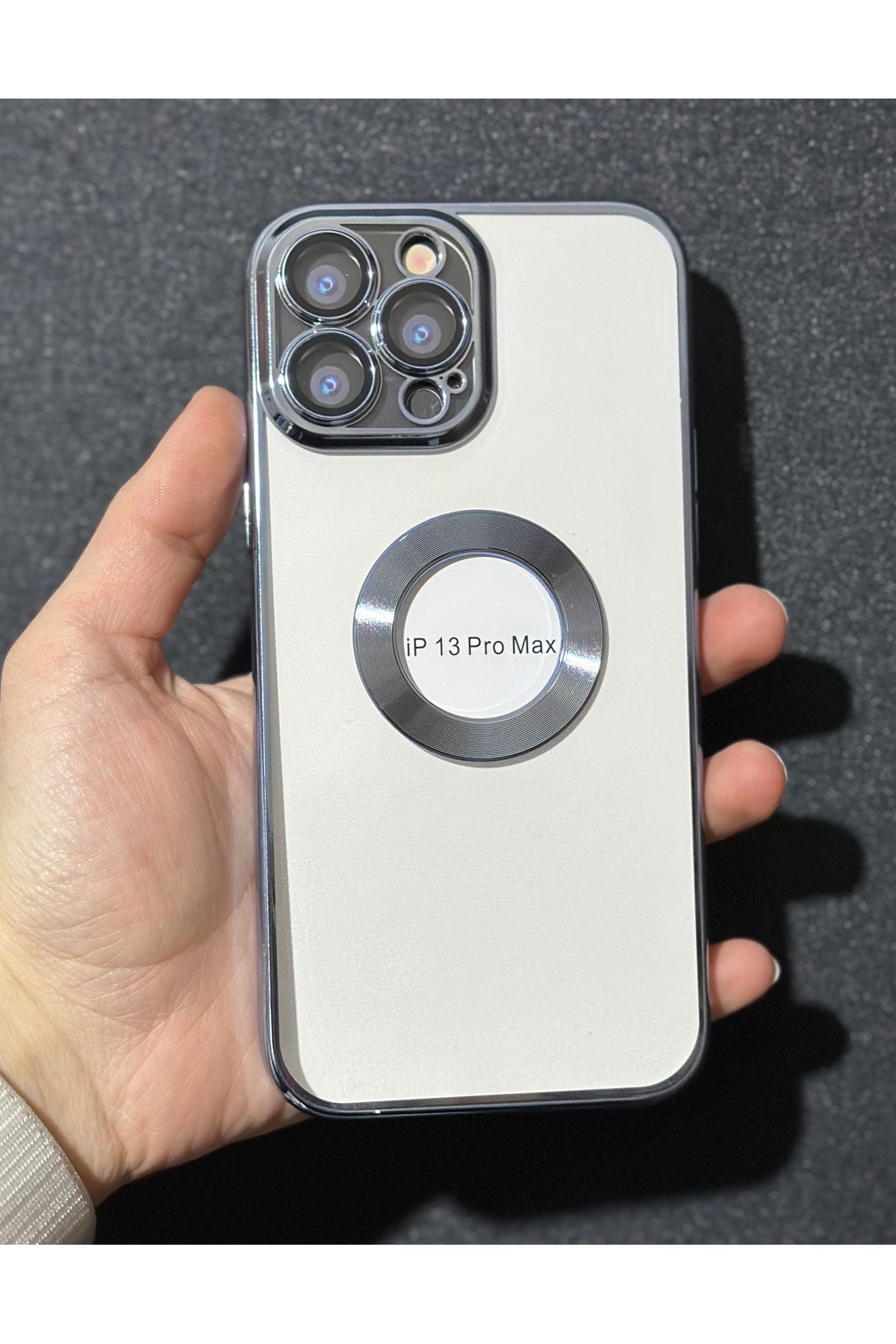 HYPERSOFT Iphone 13 Pro Max Uyumlu Kılıf Arkası Şeffaf Logo Gösteren Kamera Korumalı Kenarları Renkli Kapak