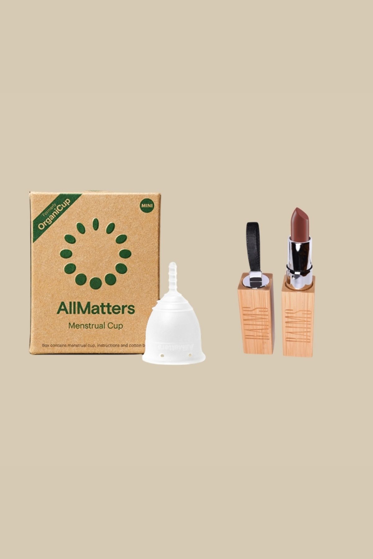 Allmatters Regl Kabı Model Mini ve Baims Lipstick-Vegan Ruj