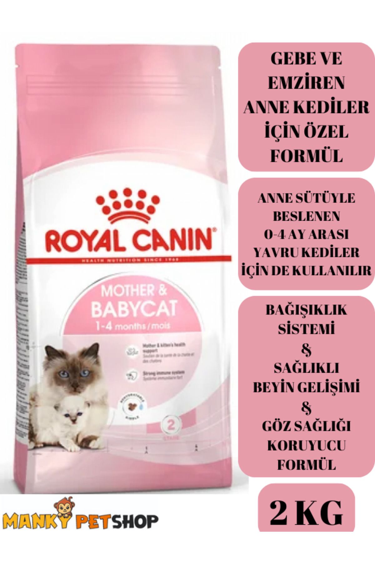 Royal Canin MOTHER&BABYCAT ANNE VE YAVRU KEDİ MAMASI (2KG)