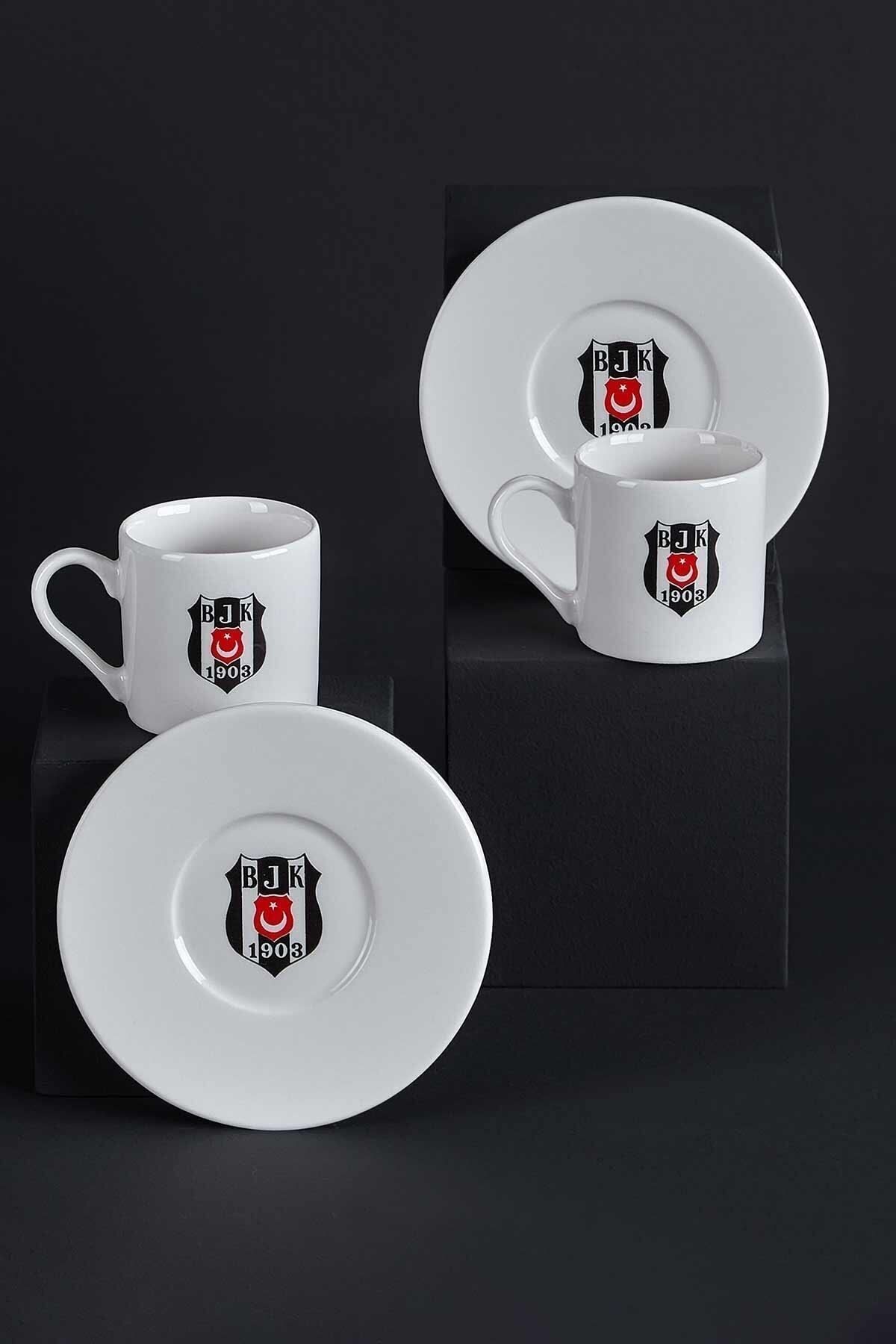 Neva Beşiktaş Lisanslı Arma Logo 2li Kahve Fincan Takımı Beşiktaş