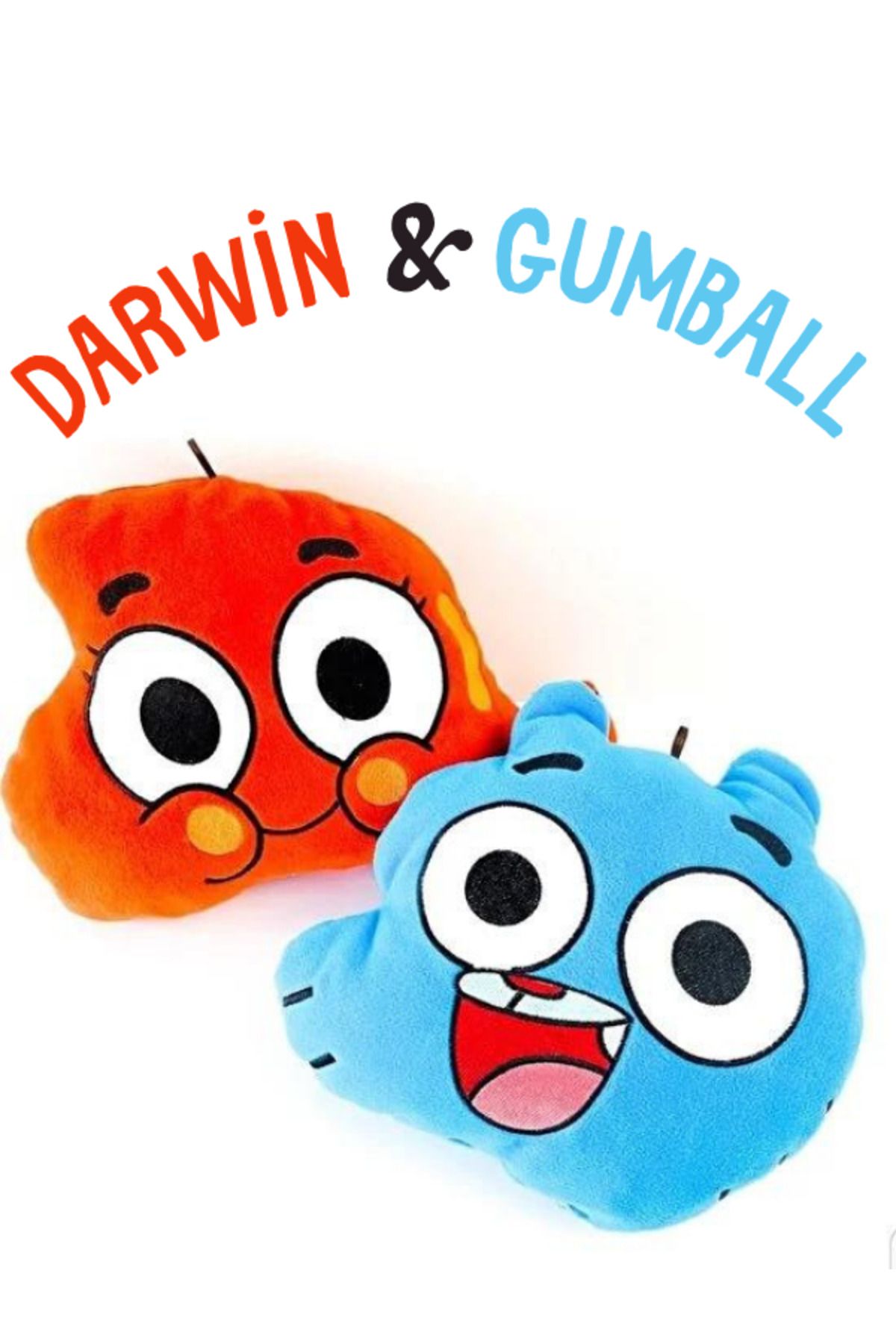 esdishopping Gumball Ve Darwin - Sevimli Kombin Yastık - Uyku Arkadaşı Eğlenceli Çizgi Film Karakterleri