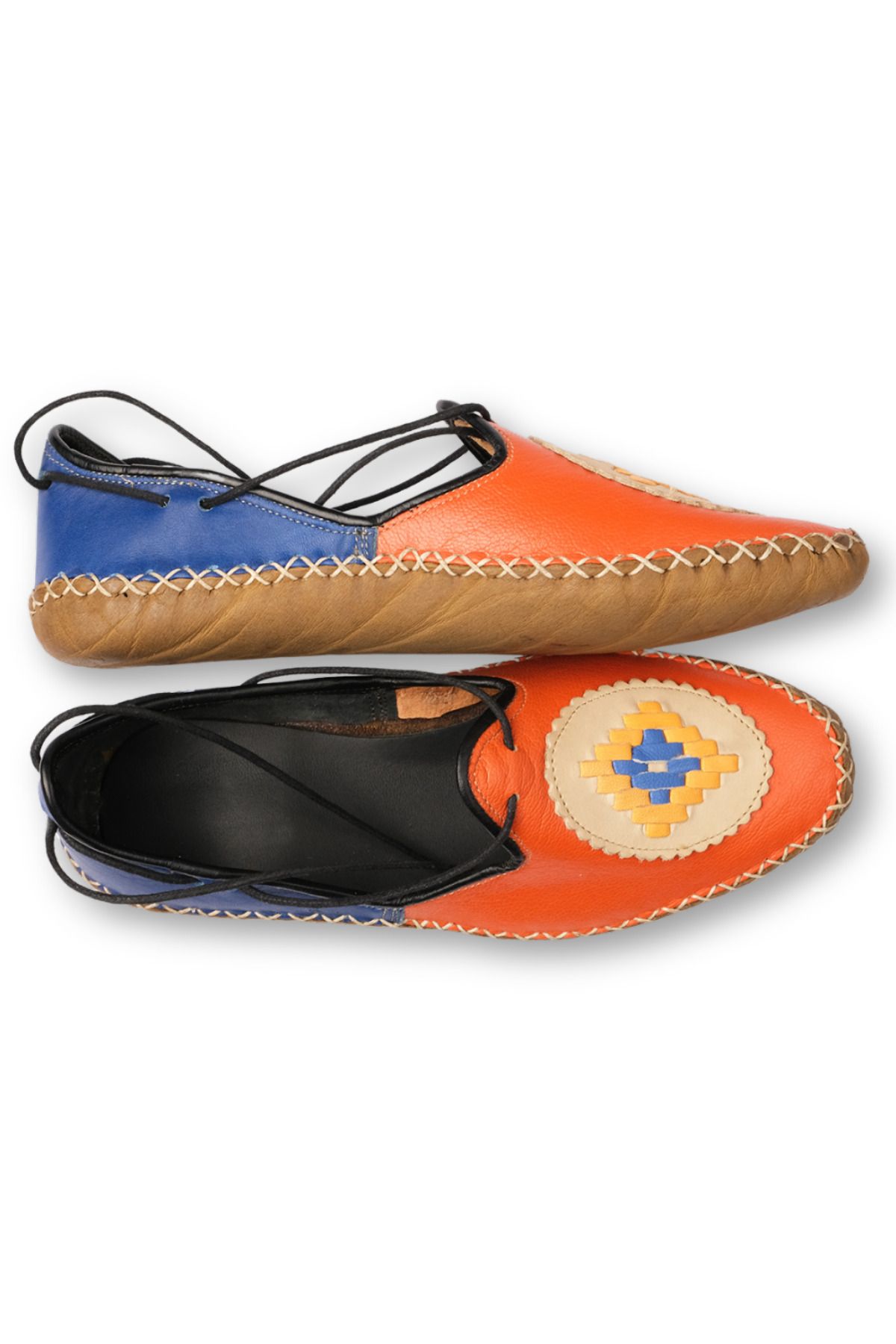 Atlas Handmade Shoes El Yapımı Hakiki Deri Çarık Model Kadın Turuncu Ayakkabı / Yemeni Ayakkabı / Babet