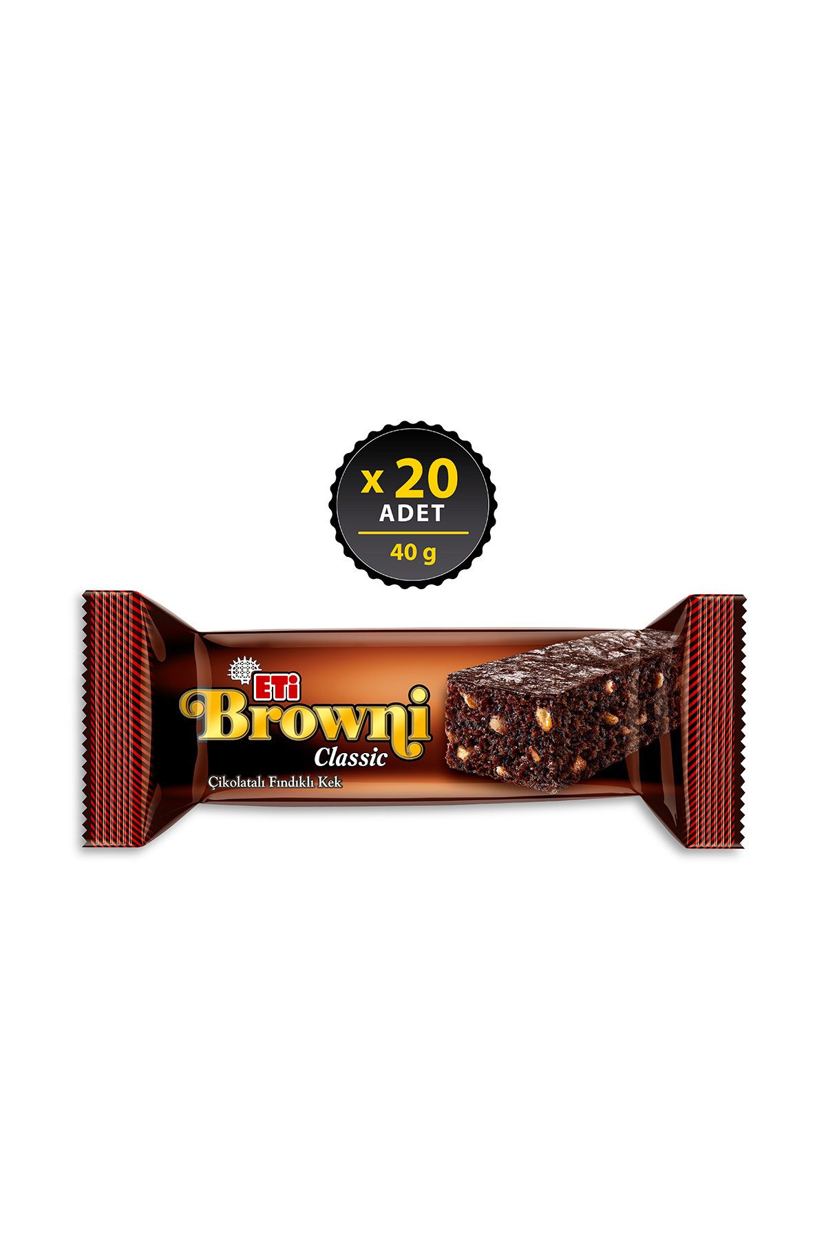 Eti Browni Classic Çikolatalı Fındıkli Kek 40 g x 20 Adet