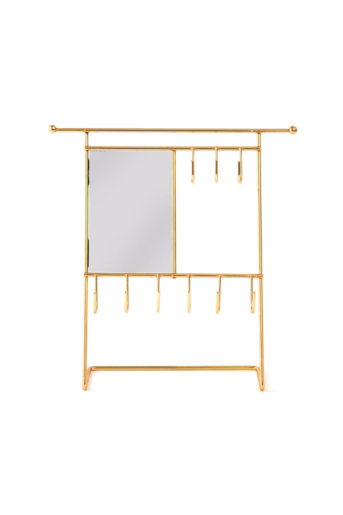 NTC METAL Dikdörtgen Aynalı Takı Askısı - Sarı - 26,5x26,5x7 cm