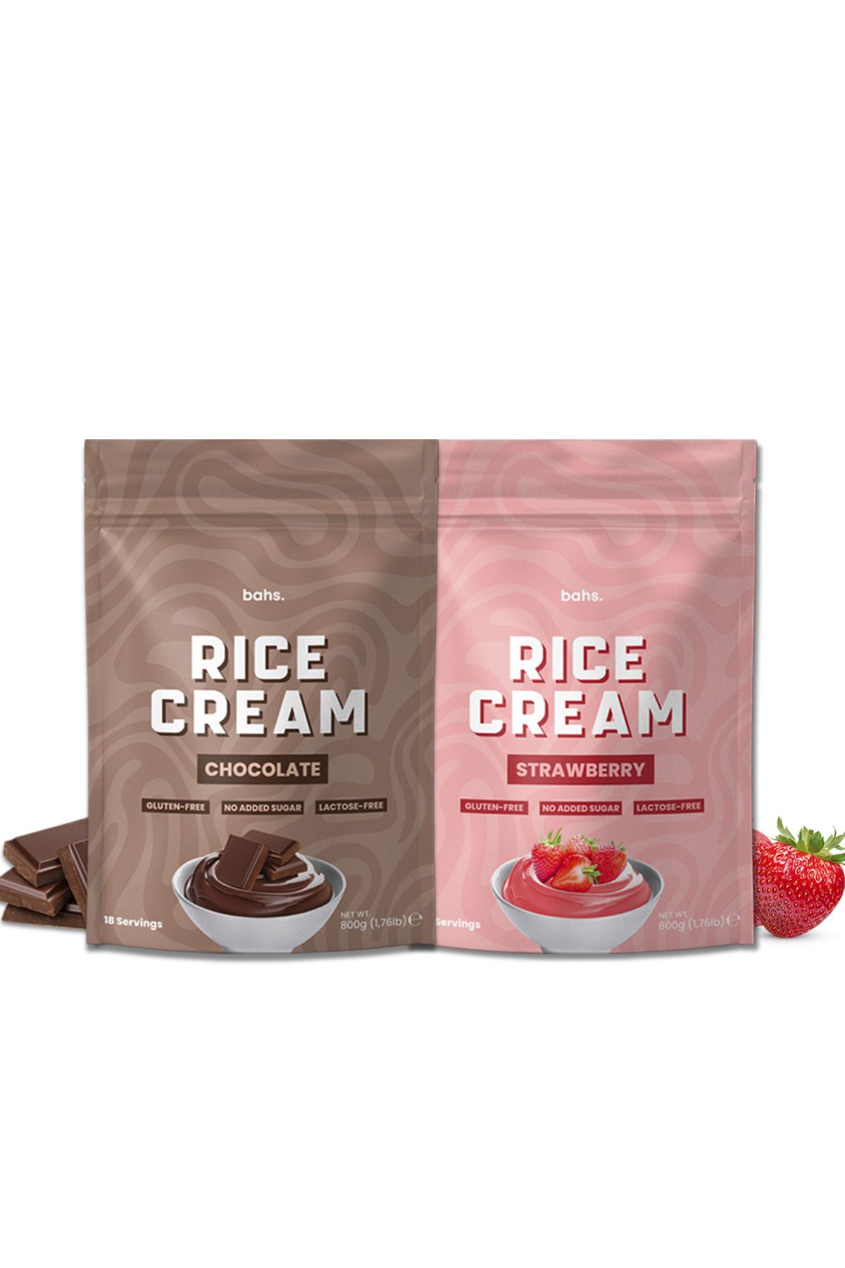 Bahs İkili Rice Cream Paketi (Chocolate & Strawberry) - 1600gr - 36 Servis
