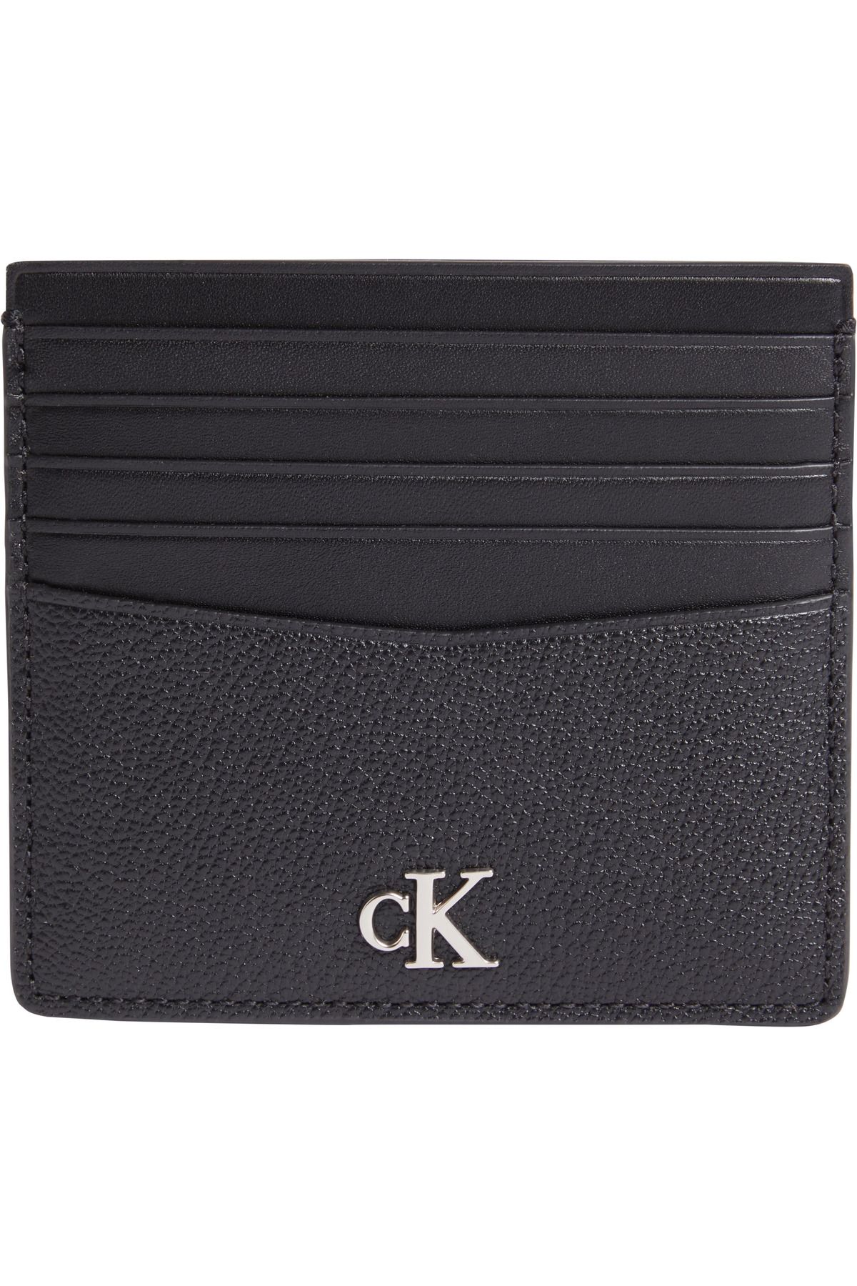 Calvin Klein Erkek Marka Logolu Şık Görünüşlü Deri Gündelik Kullanıma Uygun Siyah Kartlık K50k511446-Beh