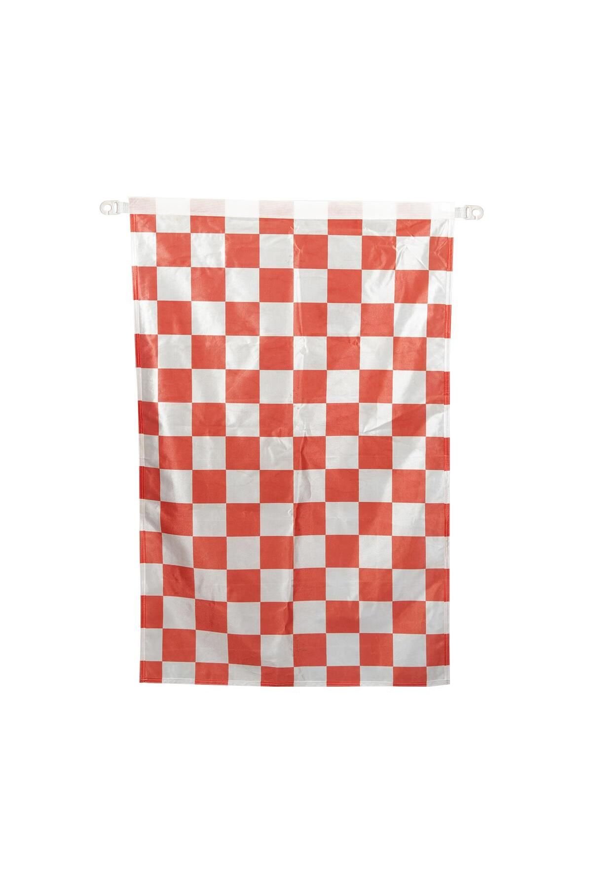 OCEANMARİNE Cankurtaran Bayrağı (kırmızı&beyaz Damalı 75x100)