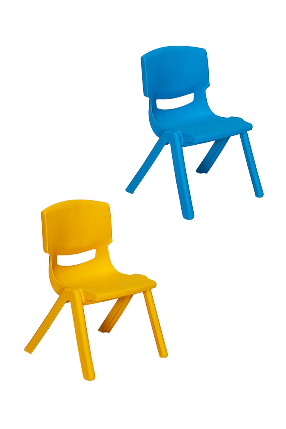 SANDALİE Junior 2 Adet Ergonomik Konforlu Anaokulu Kreş Çocuk Sandalyesi - Sarı/Mavi