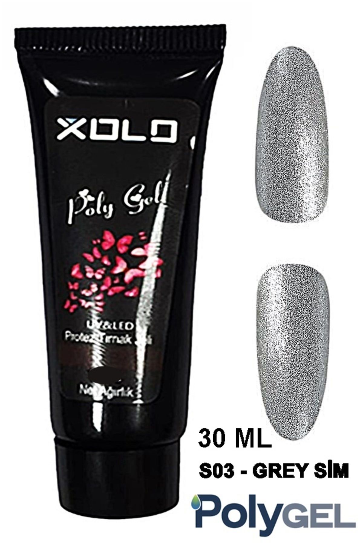 Xolo Simli Seri Glitter 30ML Polygel Protez Tırnak Oje Kalıcı Akrilik Jel Polijel Poly Gel
