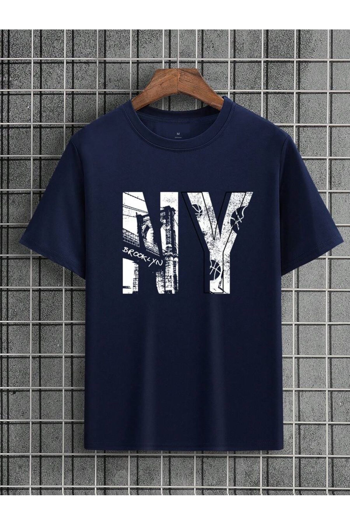 MOONBULL Unisex NY Brooklyn Baskılı Oversize T-shirt