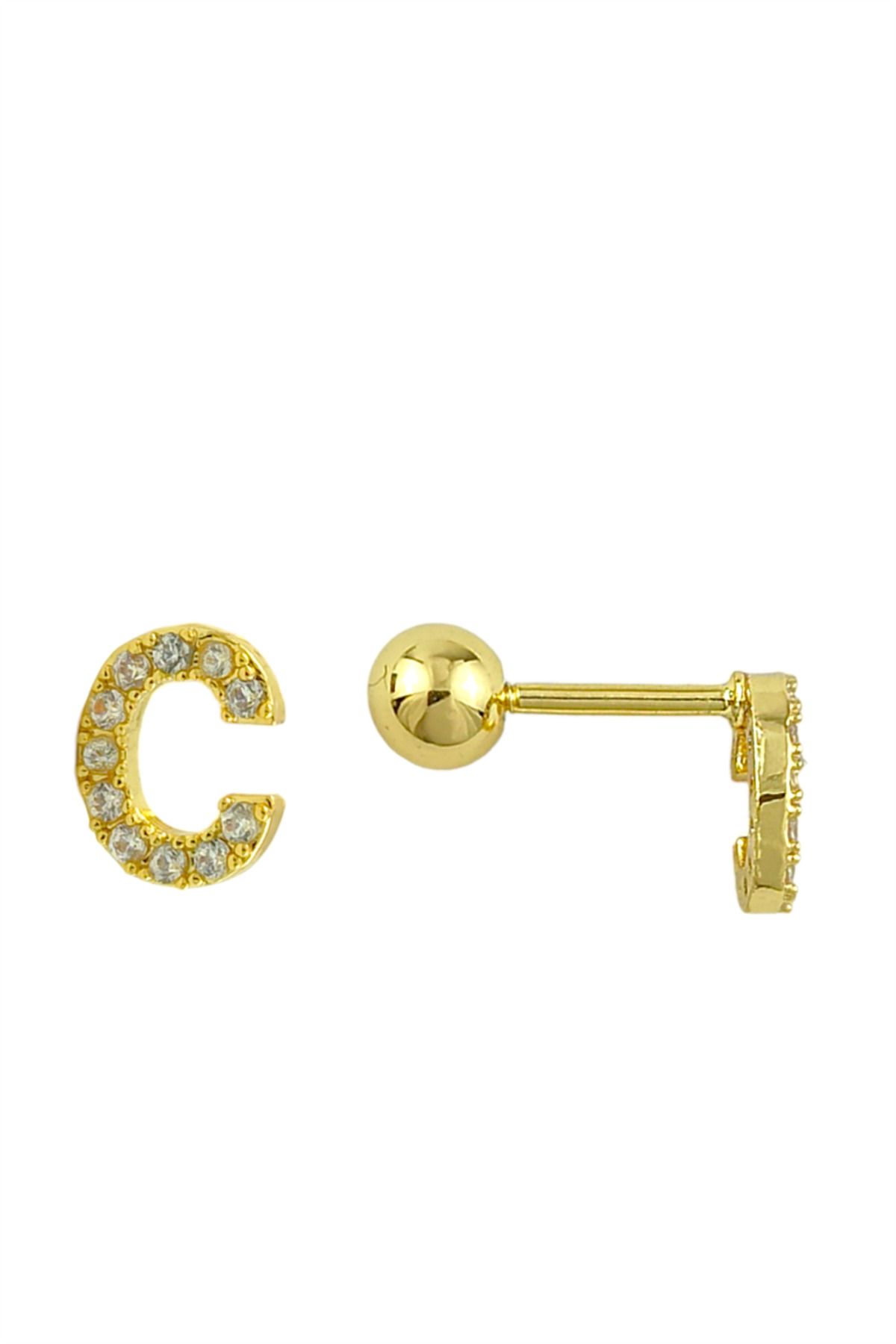 Çlk Accessories Gold Harf Piercing - C HarfPiercing