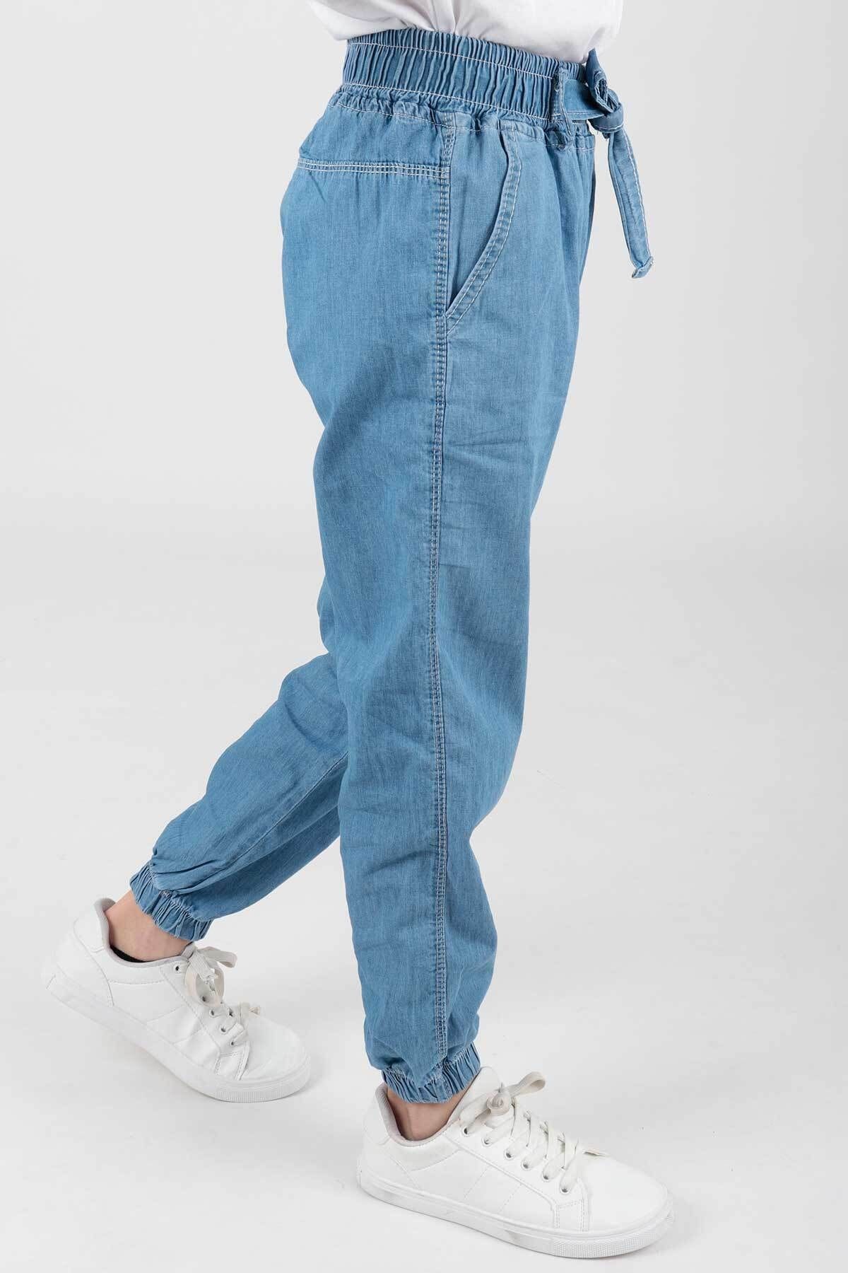 AHENGİM Kız Çocuk Lastik Paçalı Trend Pantolon Ak2389