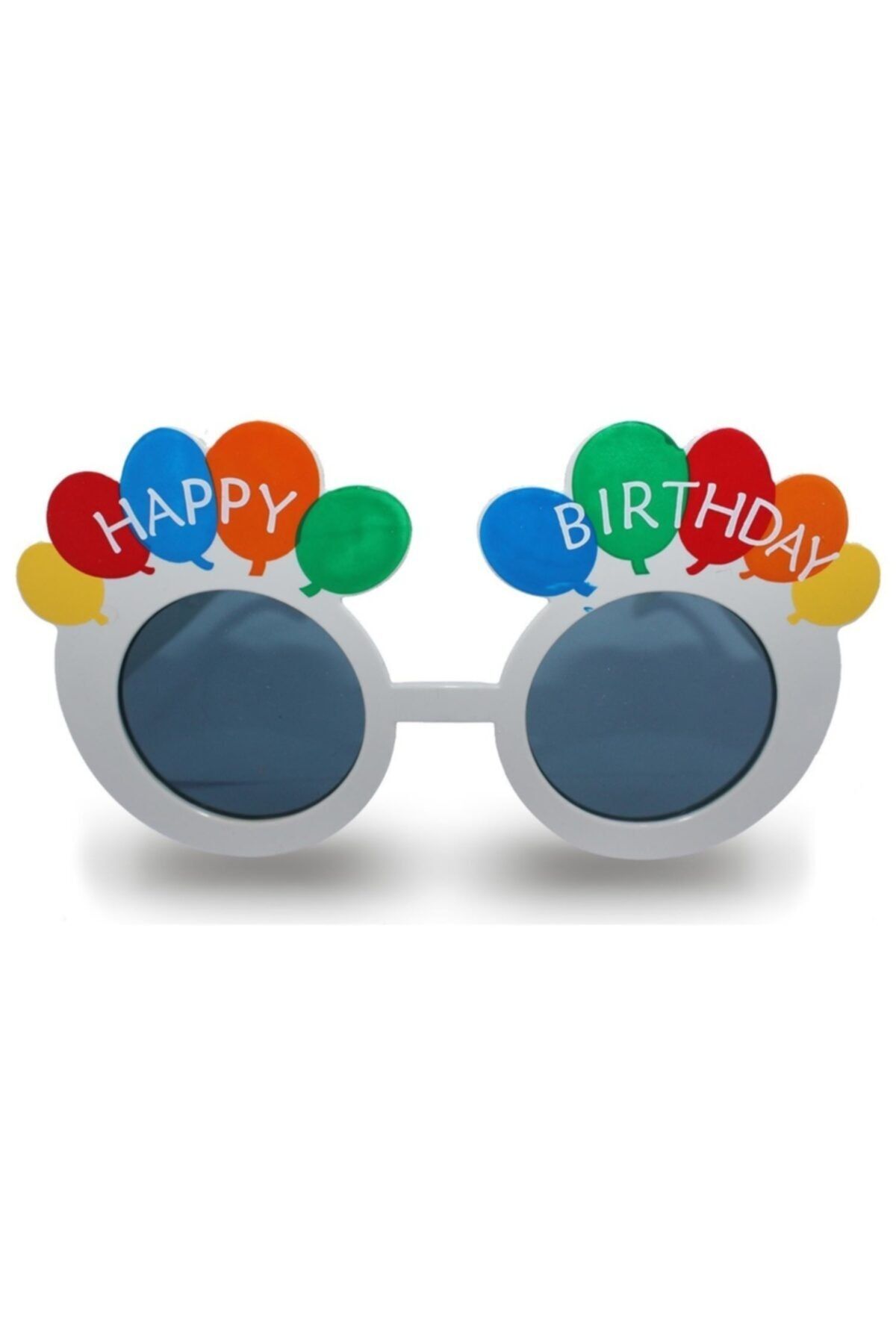 Renkli Happy Birthday Yazılı Beyaz Cupcake Parti Gözlüğü 1 Adet_0