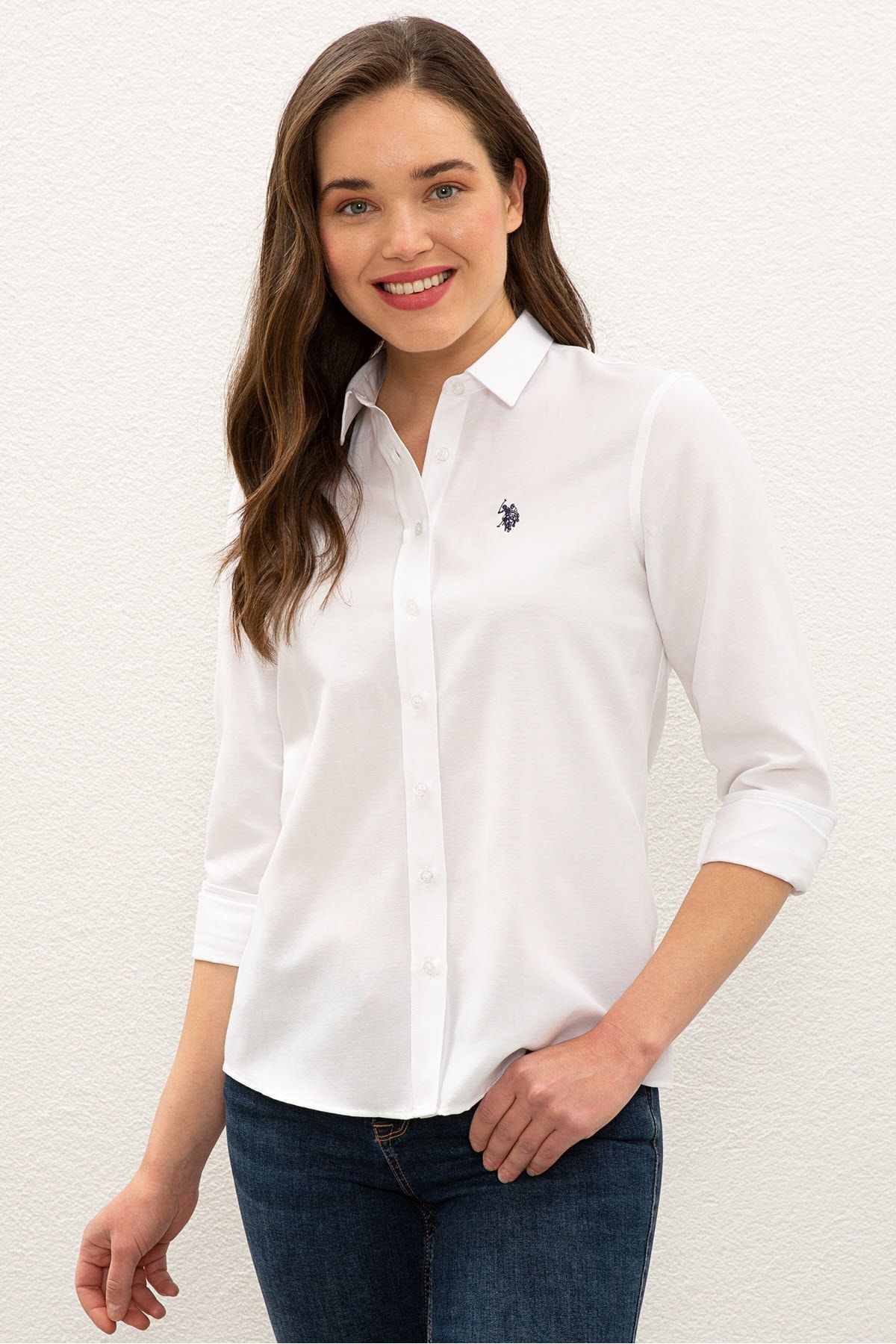 U.S. Polo Assn. Beyaz Kadın Gömlek
