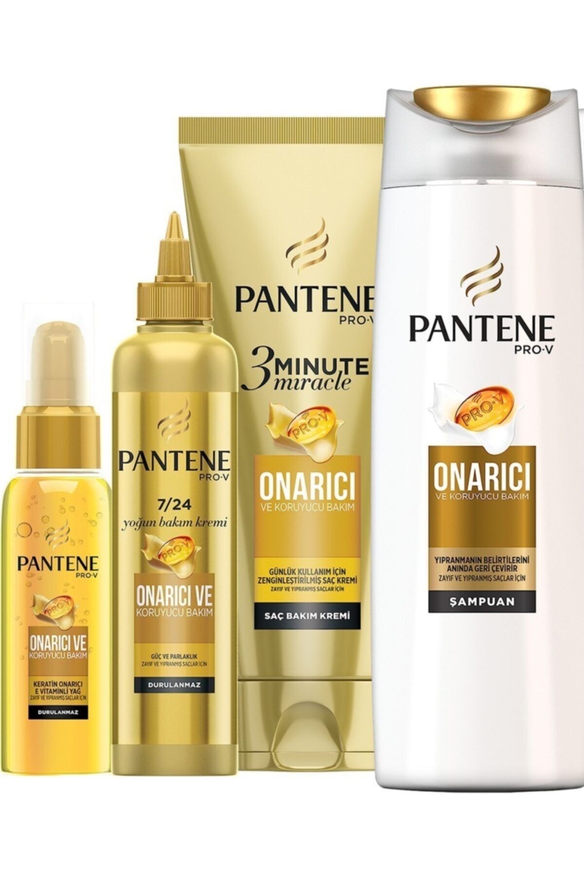 Pantene Pantane Onarıcı Set Onarıcı Şampuan+Saç Bakım Yağı+Durulanmayan Saç Kremi+3 Dakkalık Onarıcı Krem