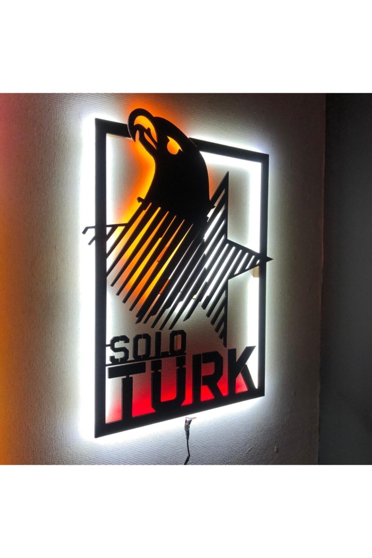 Genel Markalar Solo Türk 70 X 100 Led Işıklı Tablo - Ahşap Duvar Dekorasyonu