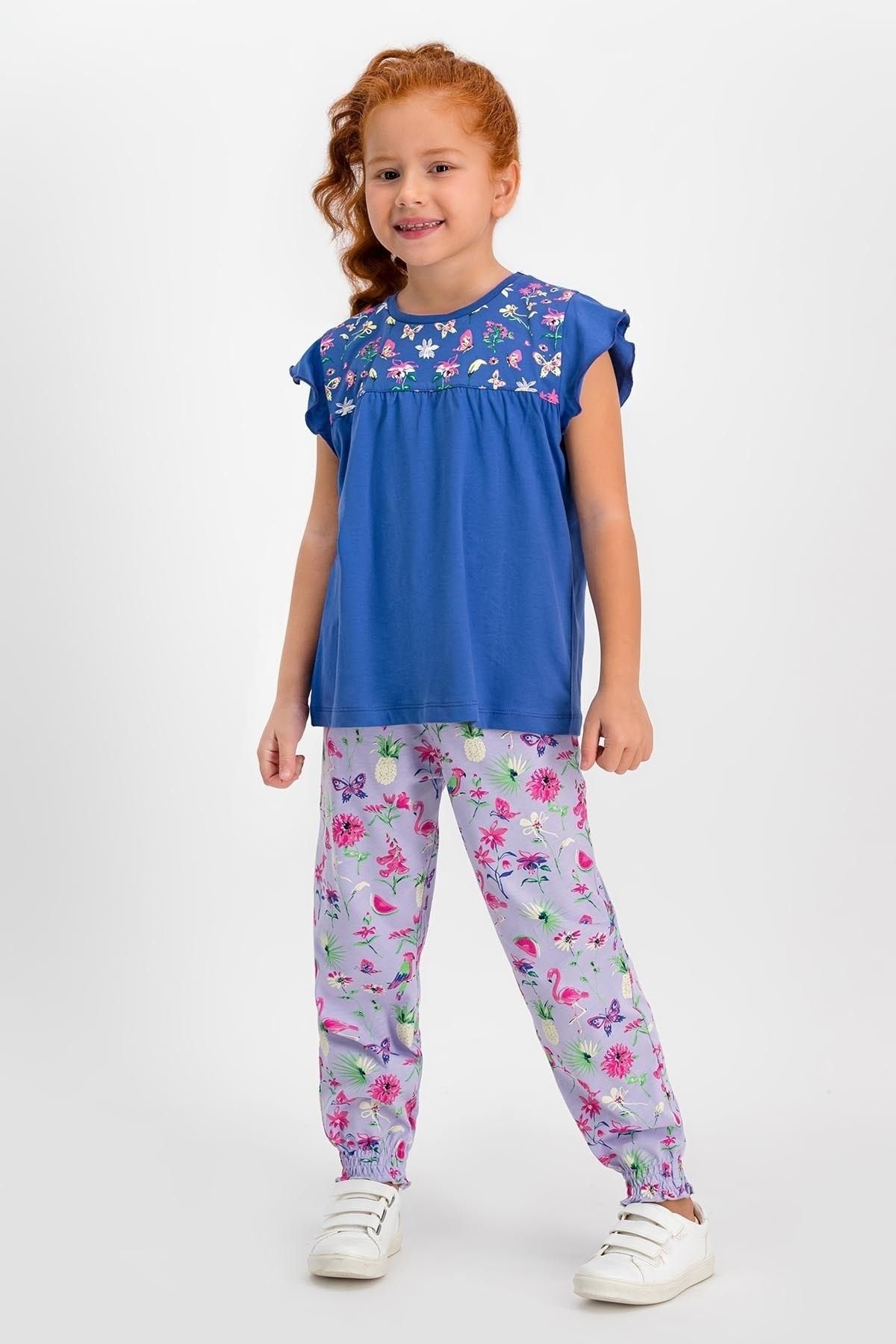 Rolypoly Carrot Mor Kısa Kollu Kız Çocuk Pijama Takımı