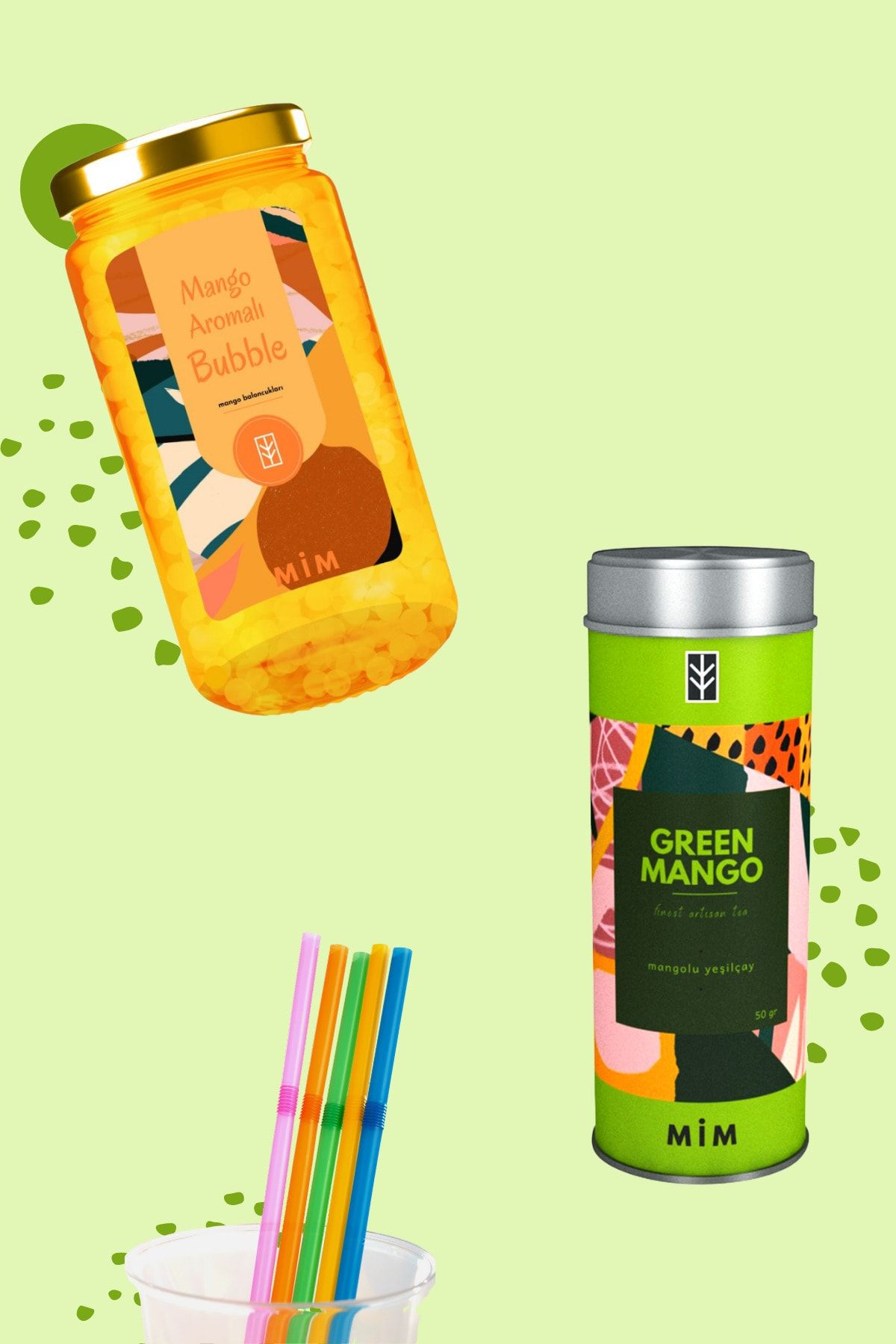 Mim and More Green Mango Bubble Tea Set