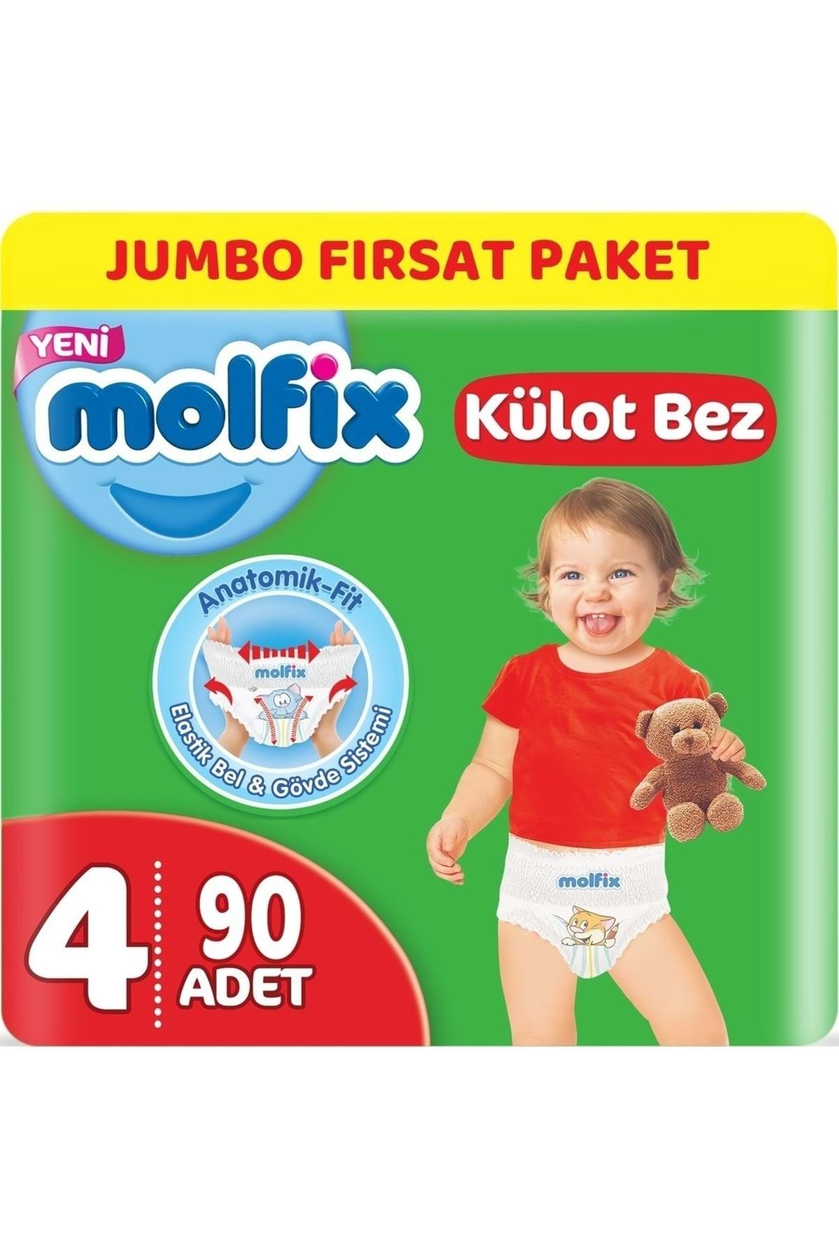 Molfix Külot Bebek Bezi Beden:4 (9-14kg) Maxi 90 Adet Jumbo Fırsat Pk