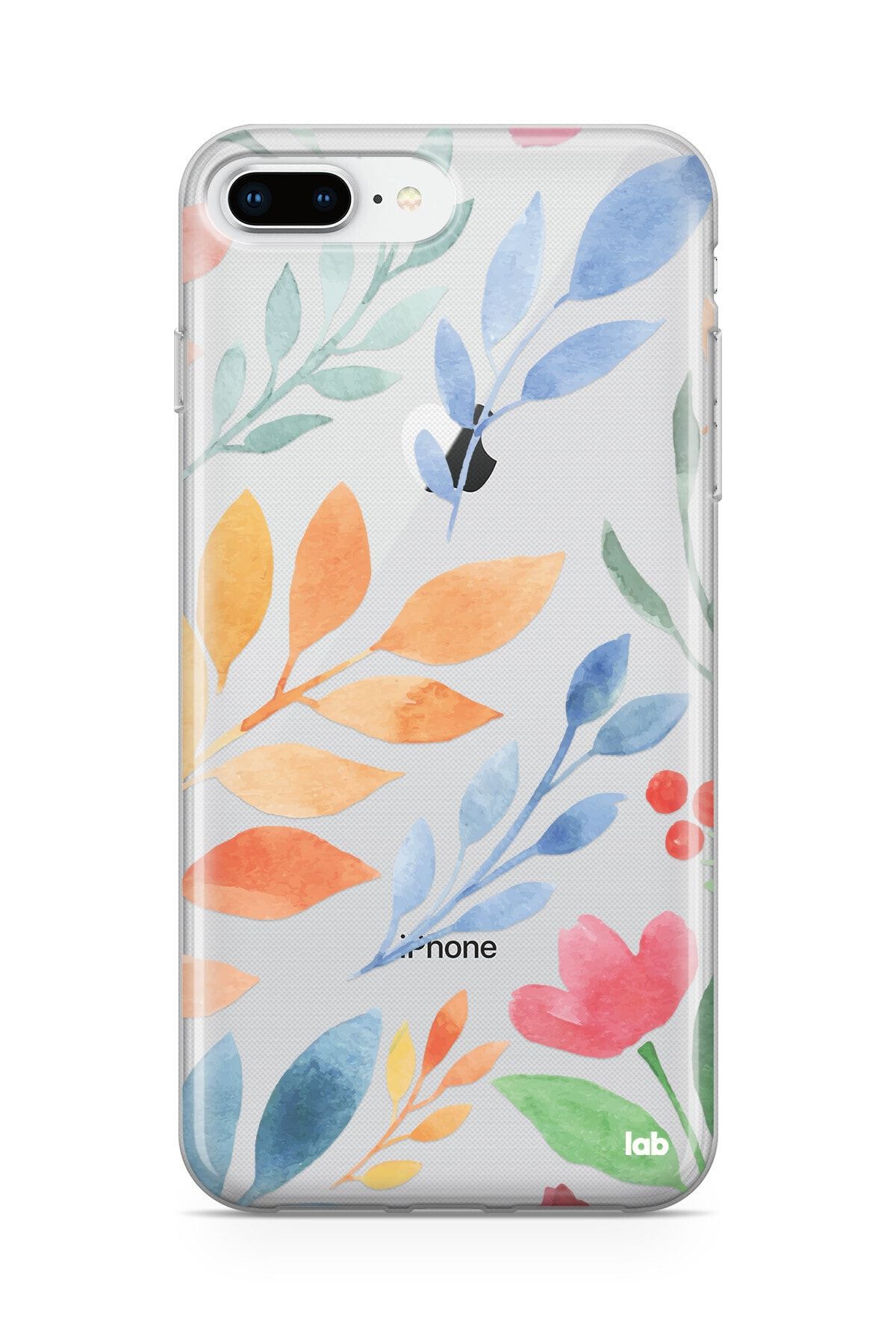 Caselab Iphone 7 Plus/8 Plus Şeffaf Telefon Kılıfı - Watercolor Flowers I