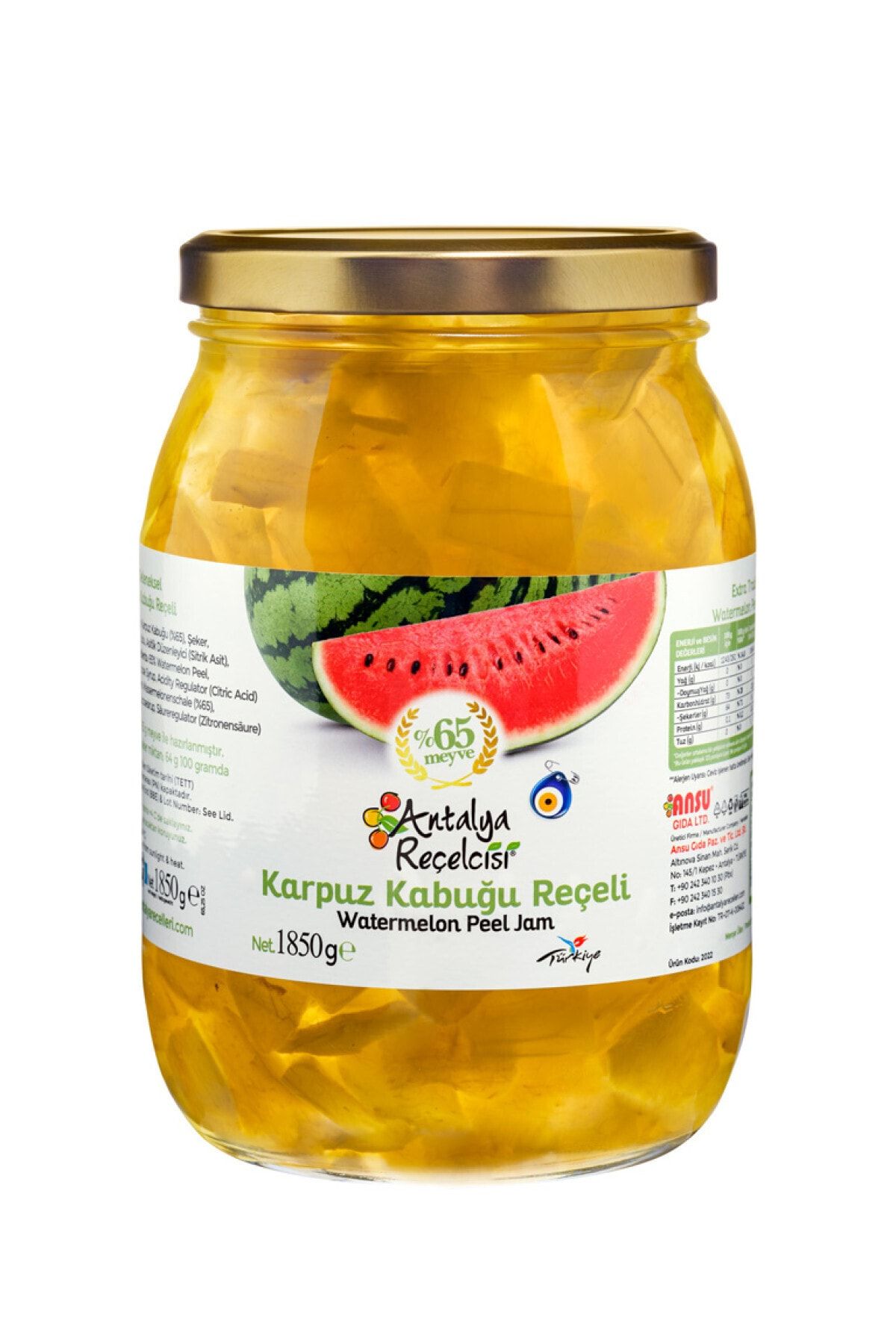 Antalya Reçelcisi Karpuz Kabuğu Reçeli 1850gr