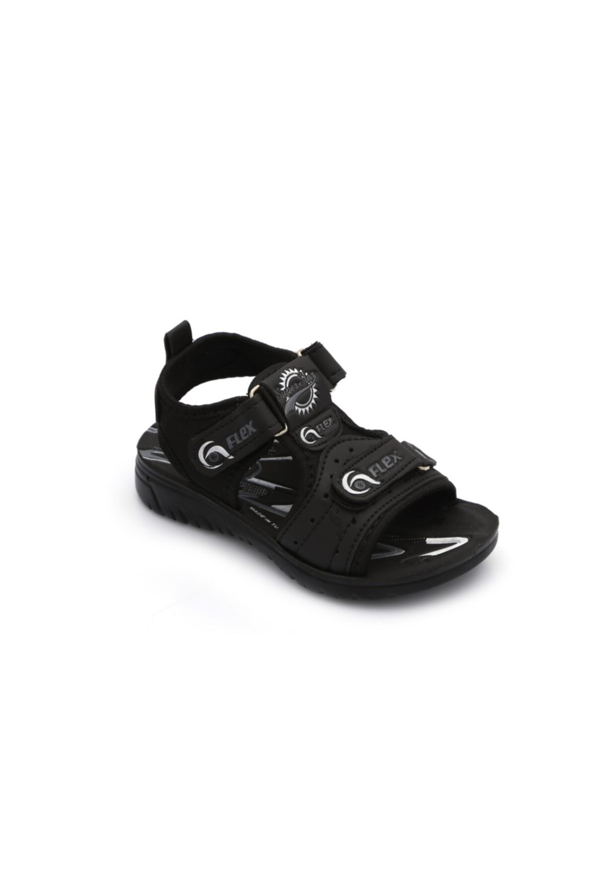 GOFLEX Erkek Çocuk Siyah Cırtlı Sandalet