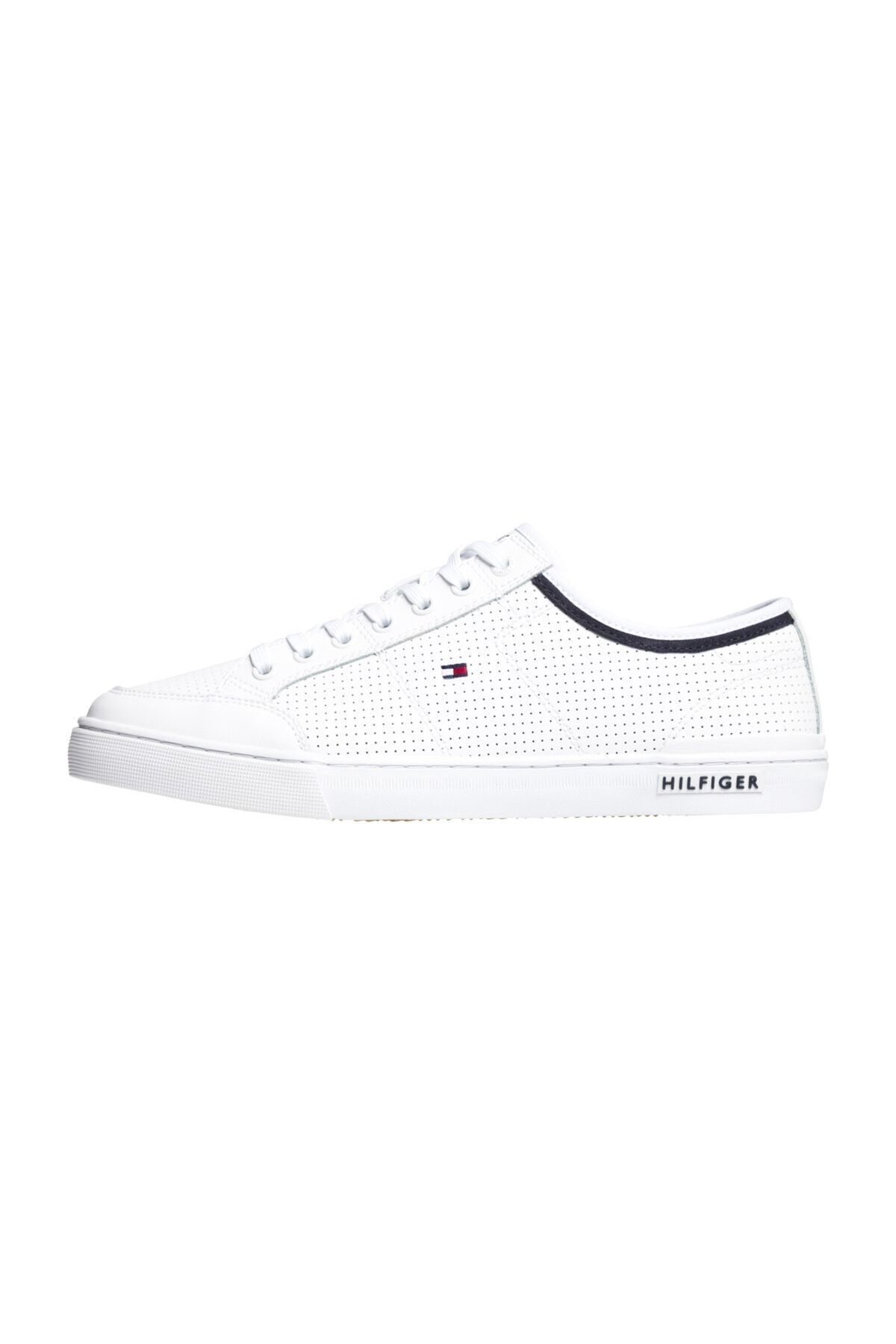 Tommy Hilfiger Erkek Beyaz Casual Ayakkabı Core Corporate Deri Sneaker FM0FM00552