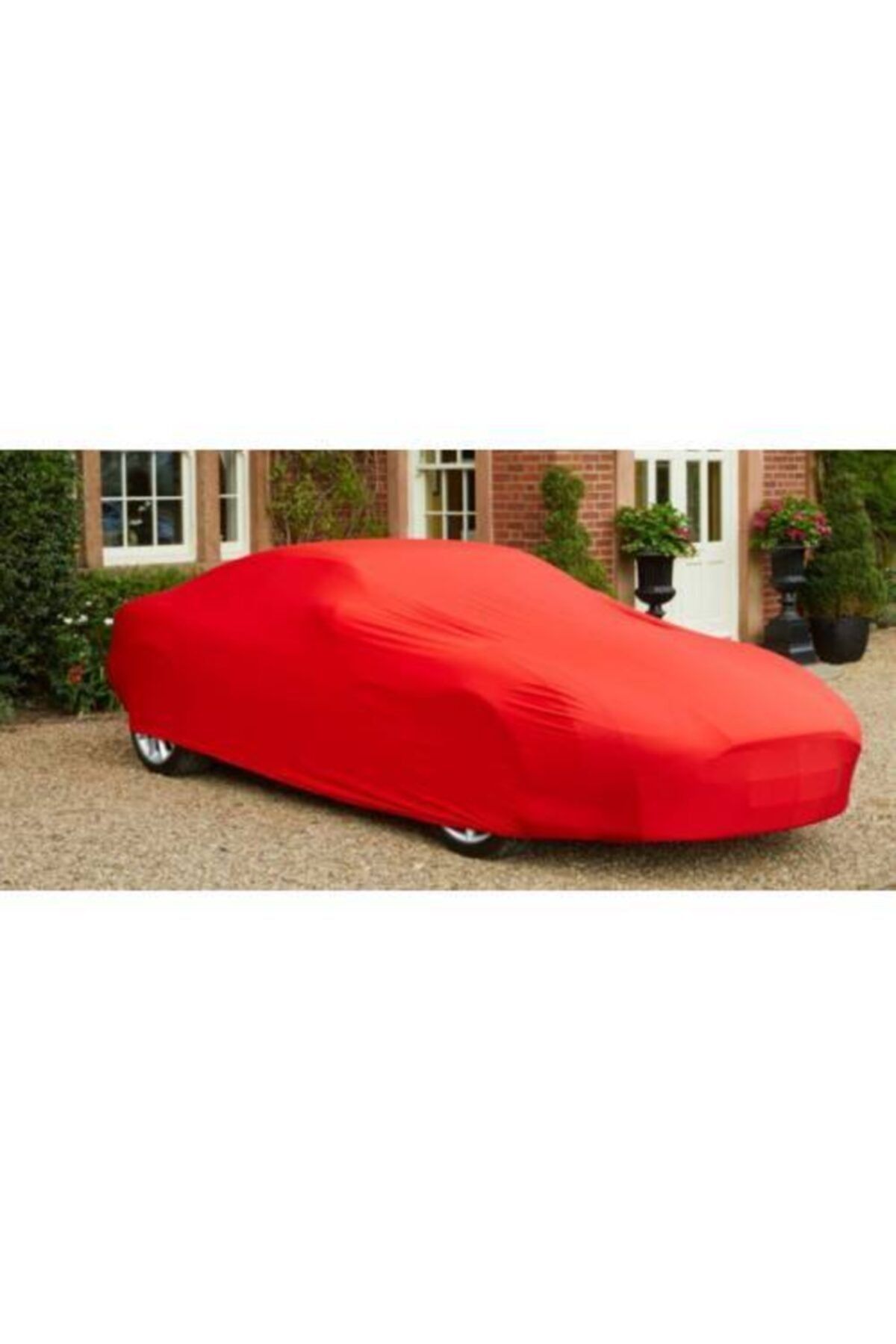 Zifona Oto Branda Otomobil Örtü Penye Lüks Yıkanabilir Logosuz Kırmızı Sedan Araçlar Için