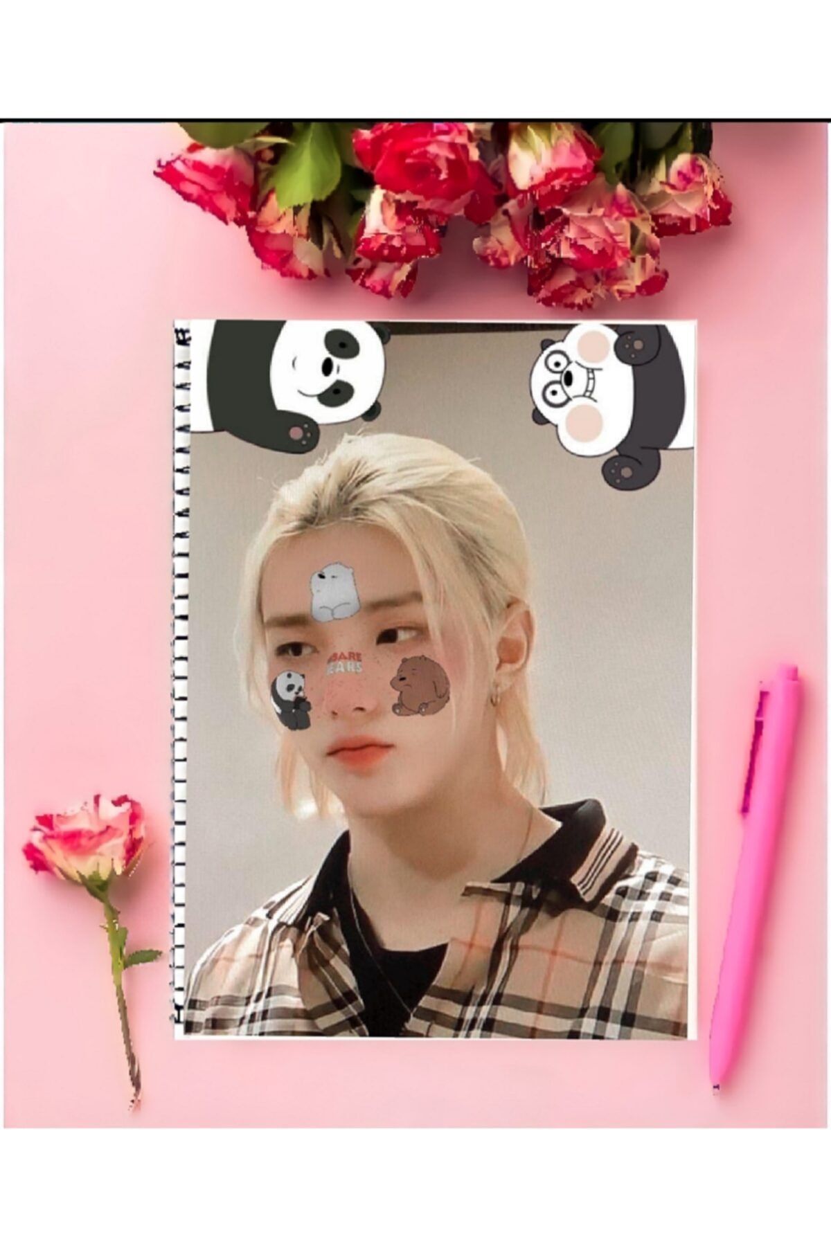 Genel Markalar Stray Kids (HYUJİN,FELİX,BANG CHAN,LEE KNOW,I.N,HAN,KİM WOO-JİN,CHANGBİN,SEUNGMİN) Defter 1ad.a4 Boy