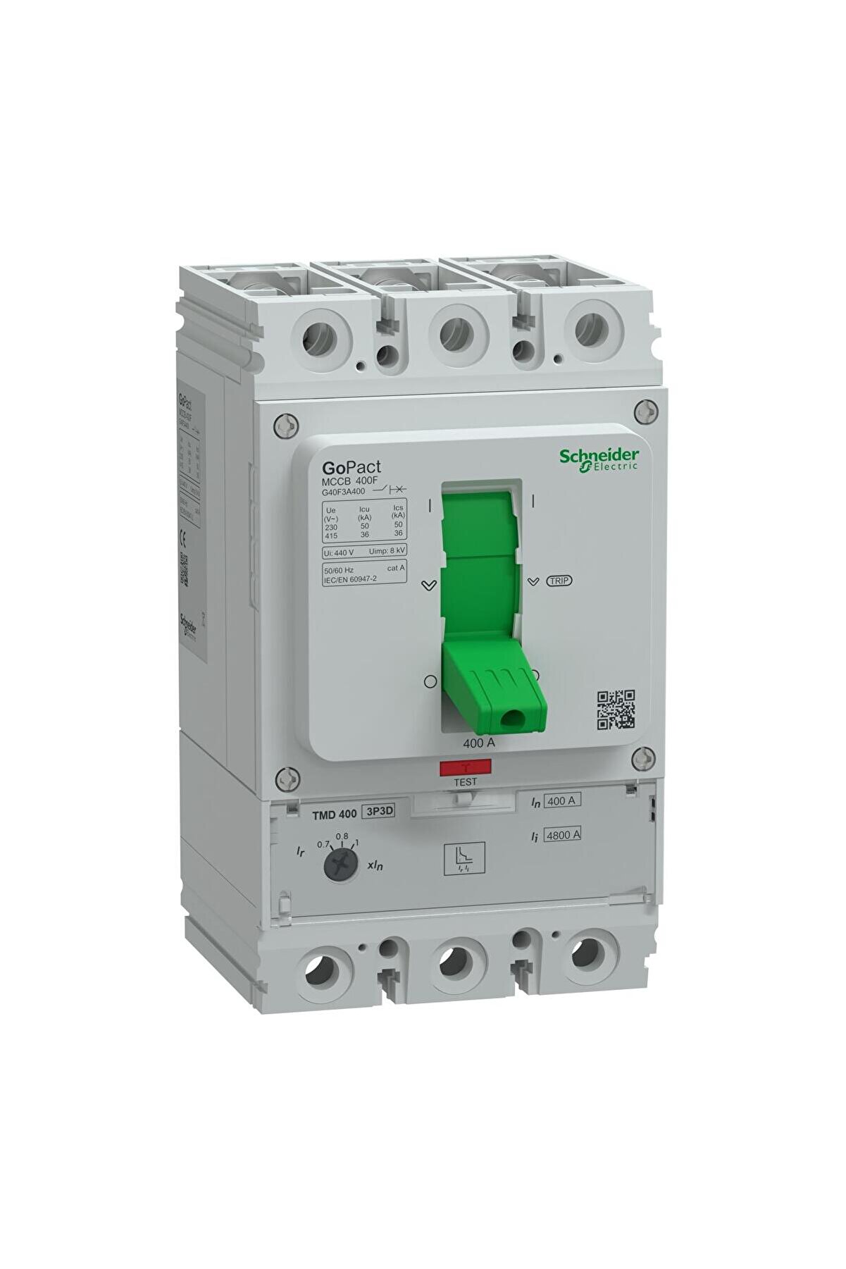 G40F3A400, GoPact Şalter 400, 3P3D 36kA AC 400A TMD Ayar Sahalı