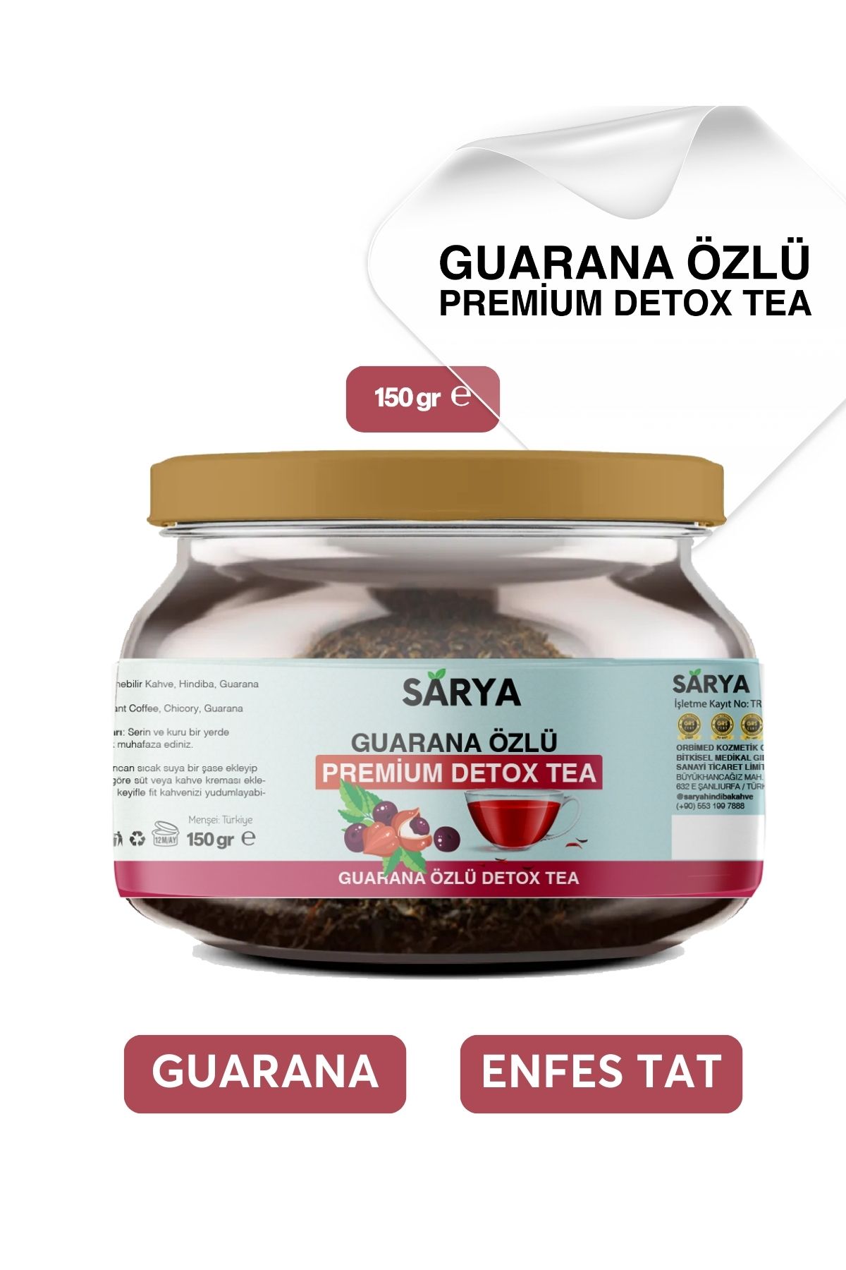 Guarana Özlü Premium Detox Tea 2 Aylık Kullanım 150 Gr Sarya Guarana Özlü çay_0