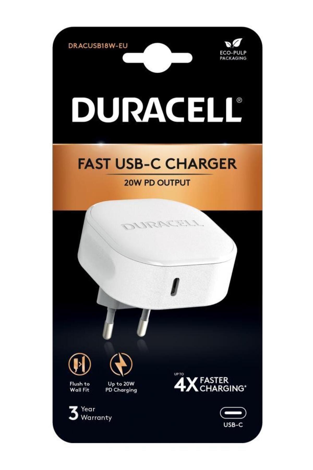 Duracell 1 X USB-C PD 20W Wall Charger White