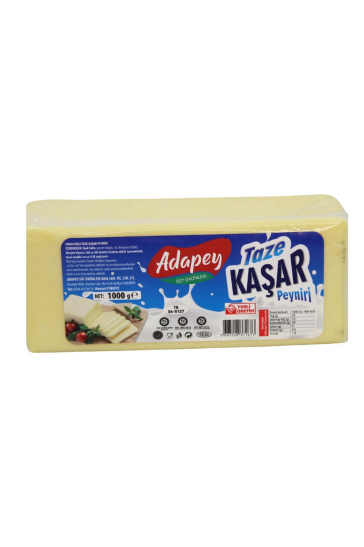 Adapey Taze Kaşar Peyniri 1000 gr