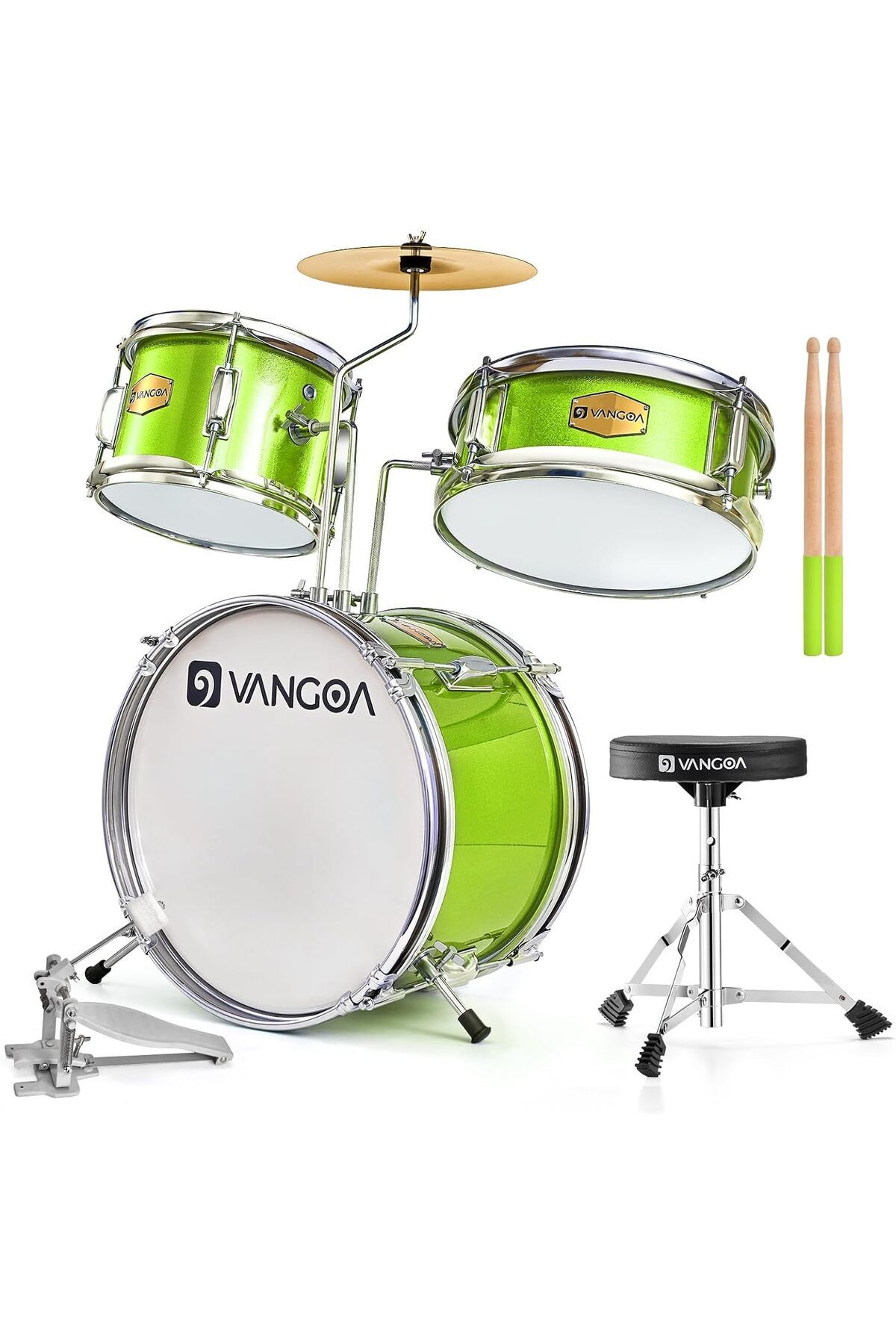 VANGOA Akustik davul seti, yeni başlayanlar için,13 inç davul seti, 3 parçalı Junior Drum davul seti